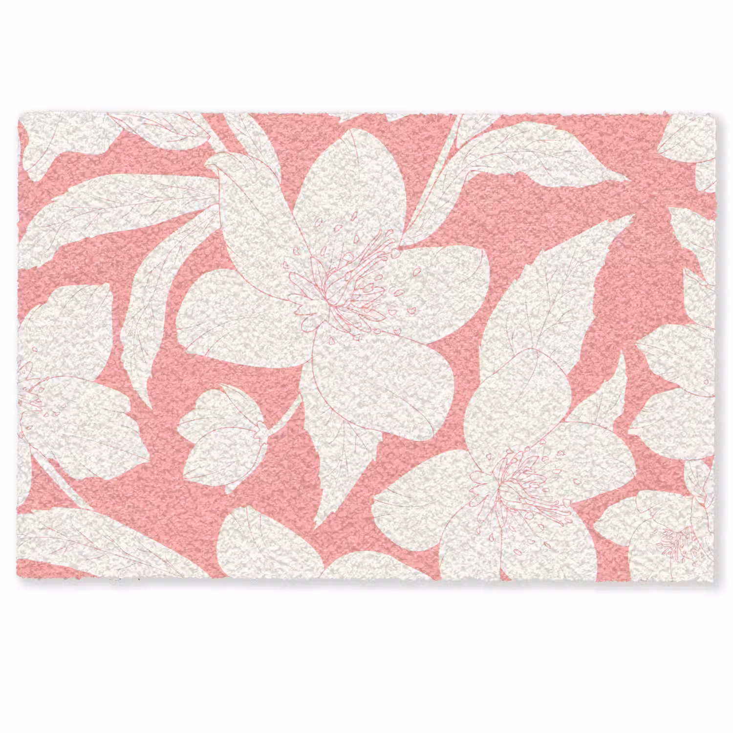 Bloemen - Patroon - Roze - Wit Deurmat klein -zkaufland3d