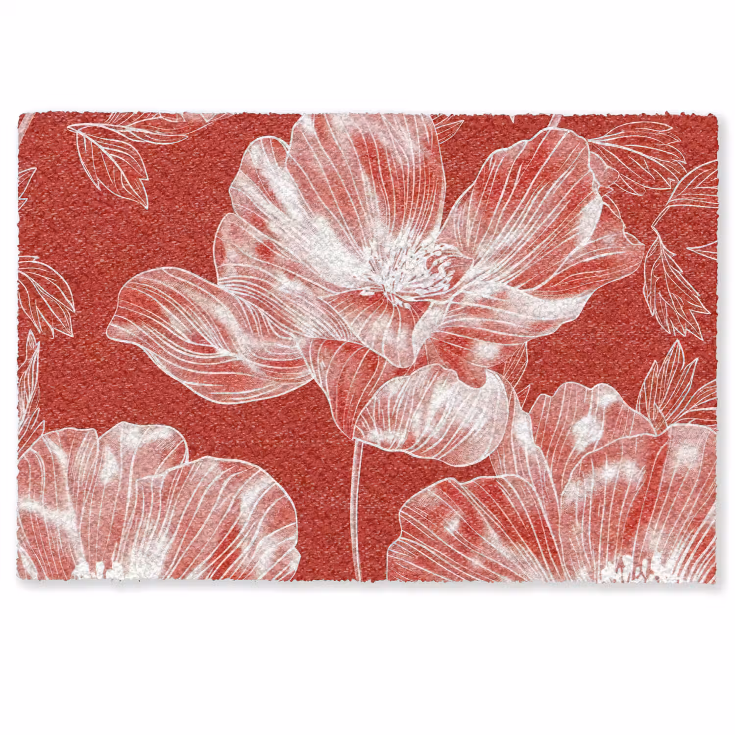 Bloemen - Patroon - Rood - Wit Deurmat klein -zkaufland3d