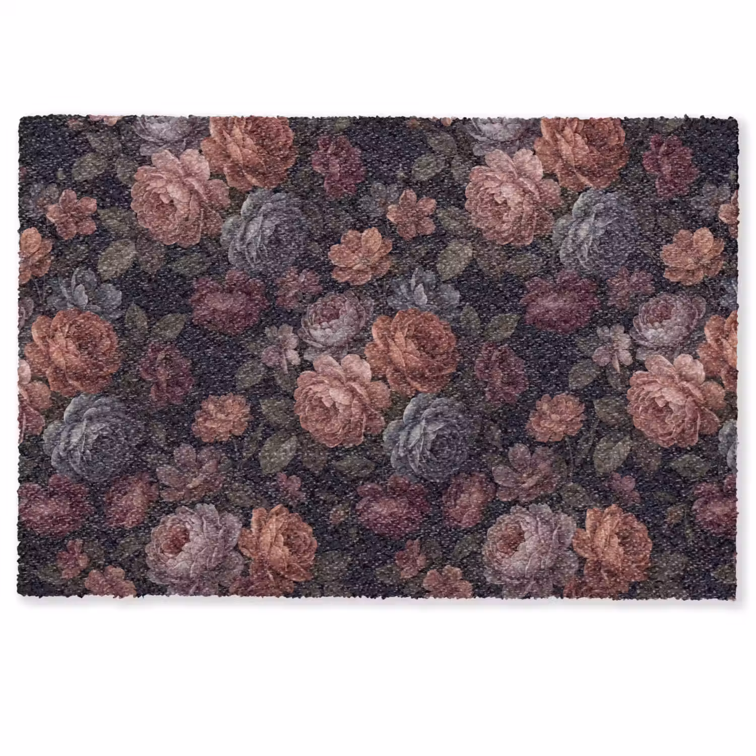 Bloemen - Patroon - Vintage - Donker - Roze Deurmat klein -zkaufland3d