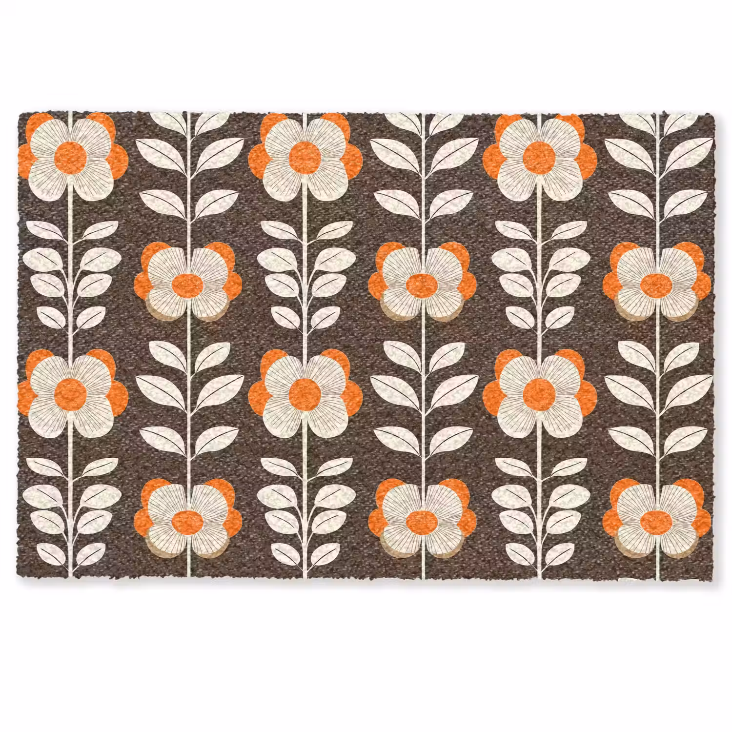 Bloemen - Retro - Bruin Deurmat klein 898 -zkaufland3d