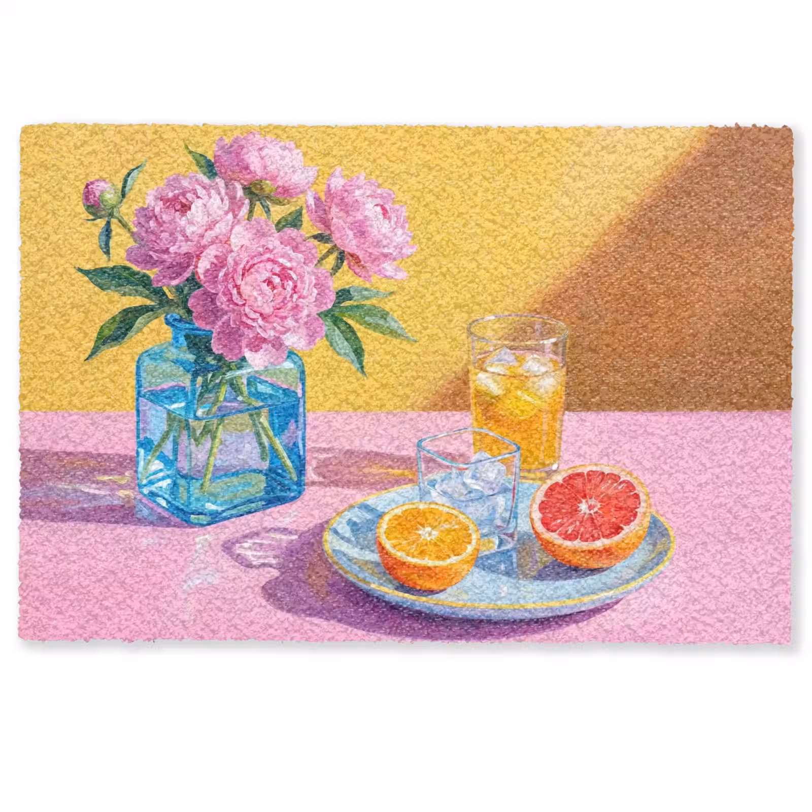Fußmatte - Blumen – Rosa – Modern - Bloemen - Roze - Modern Deurmat klein
