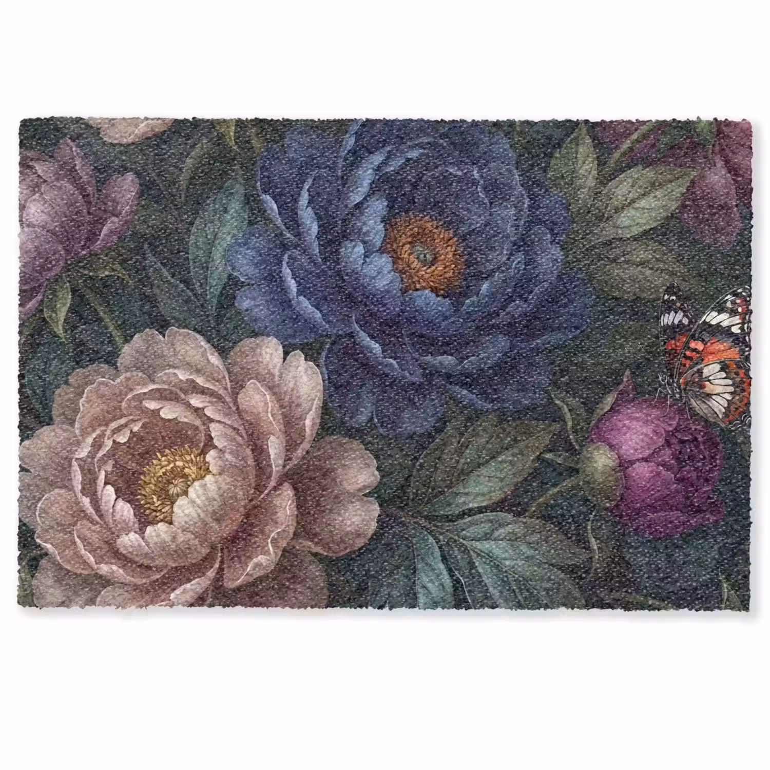 Bloemen - Vlinder - Natuur - Modern - Paars Deurmat klein -zkaufland3d