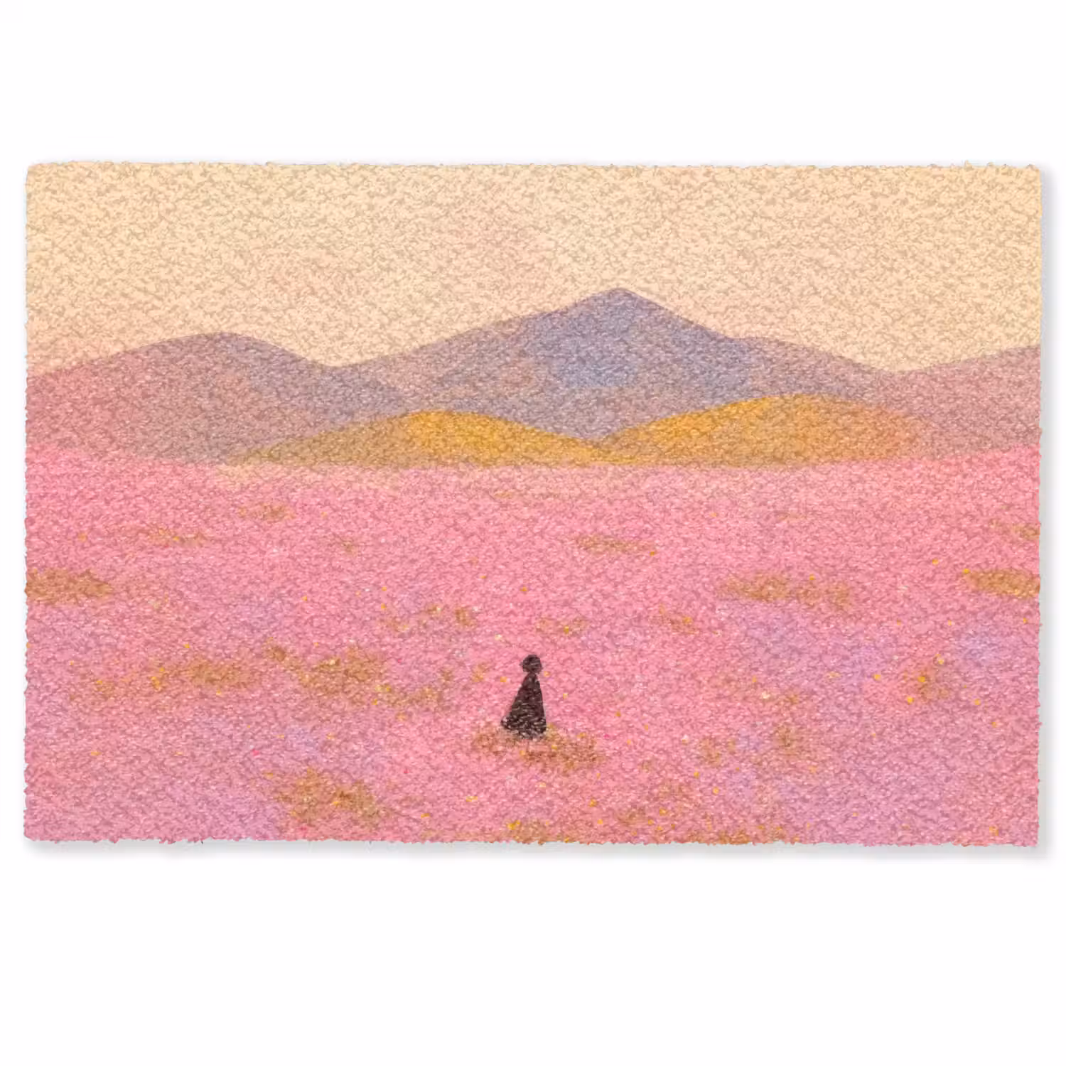 Bloemenweide - Heuvels - Silhouet - Roze Deurmat klein -zkaufland3d