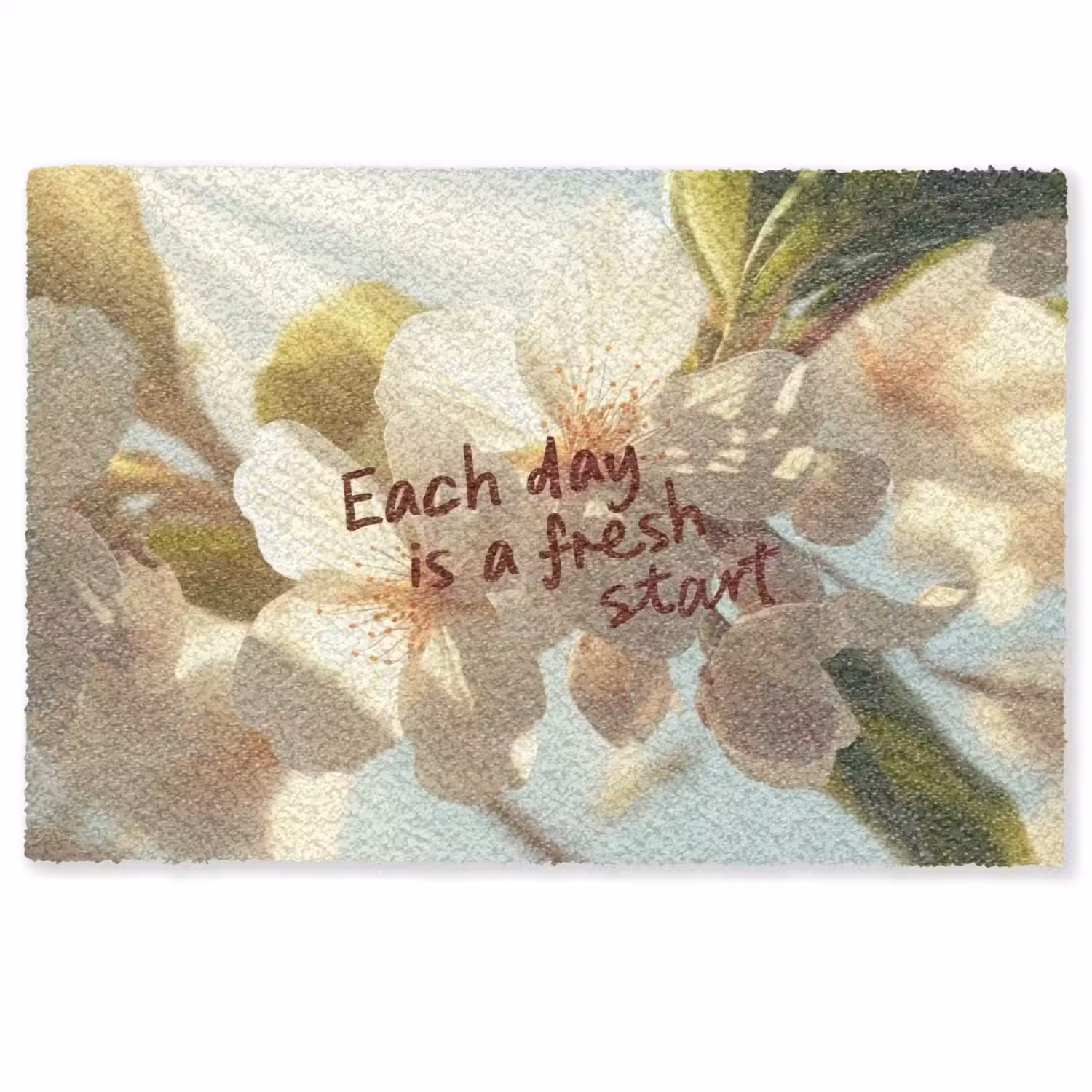 Bloesems - Zonlicht - Quote - Wit Deurmat klein -zkaufland3d
