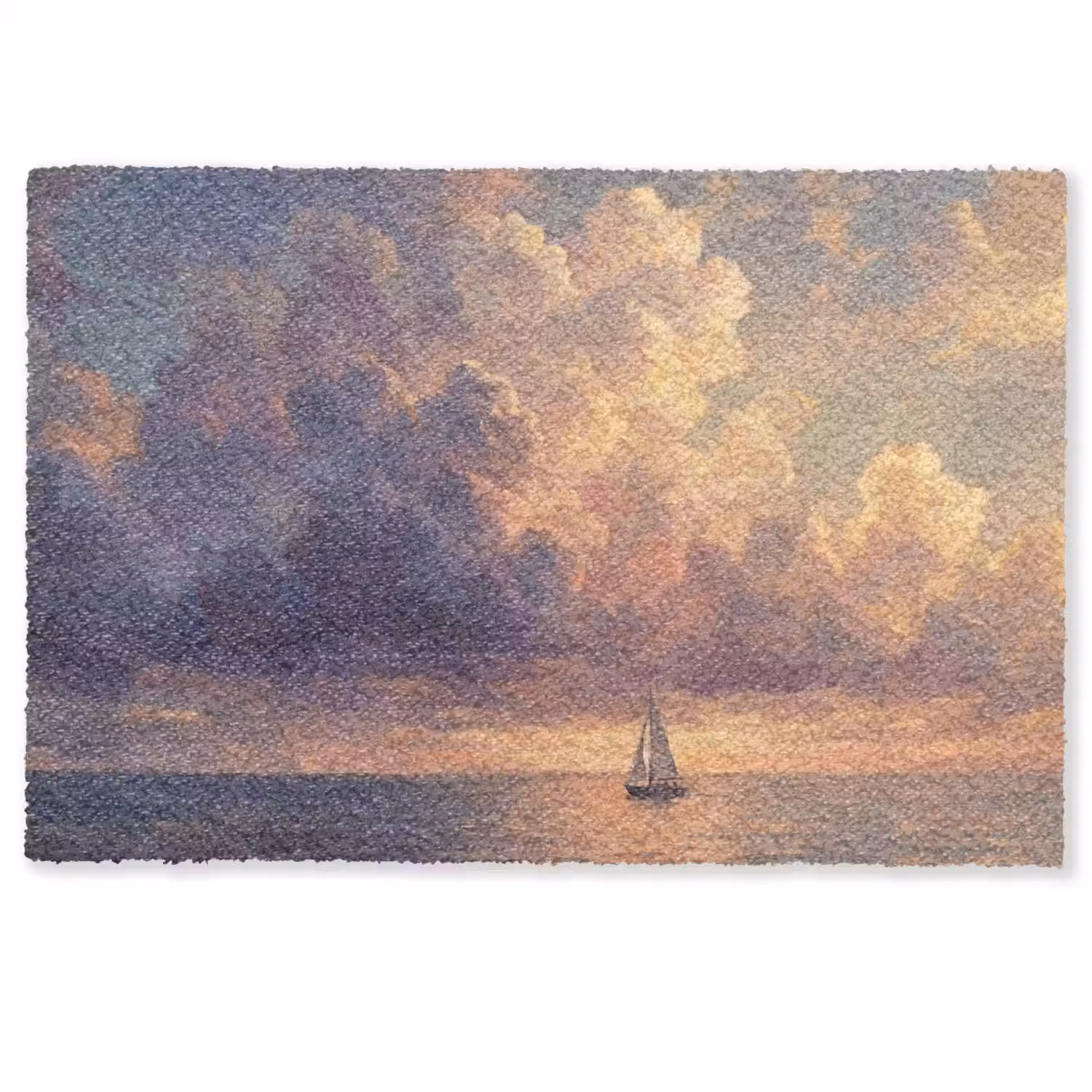 Boot - Zonsondergang - Zee - Natuur - Goud Deurmat klein -zkaufland3d