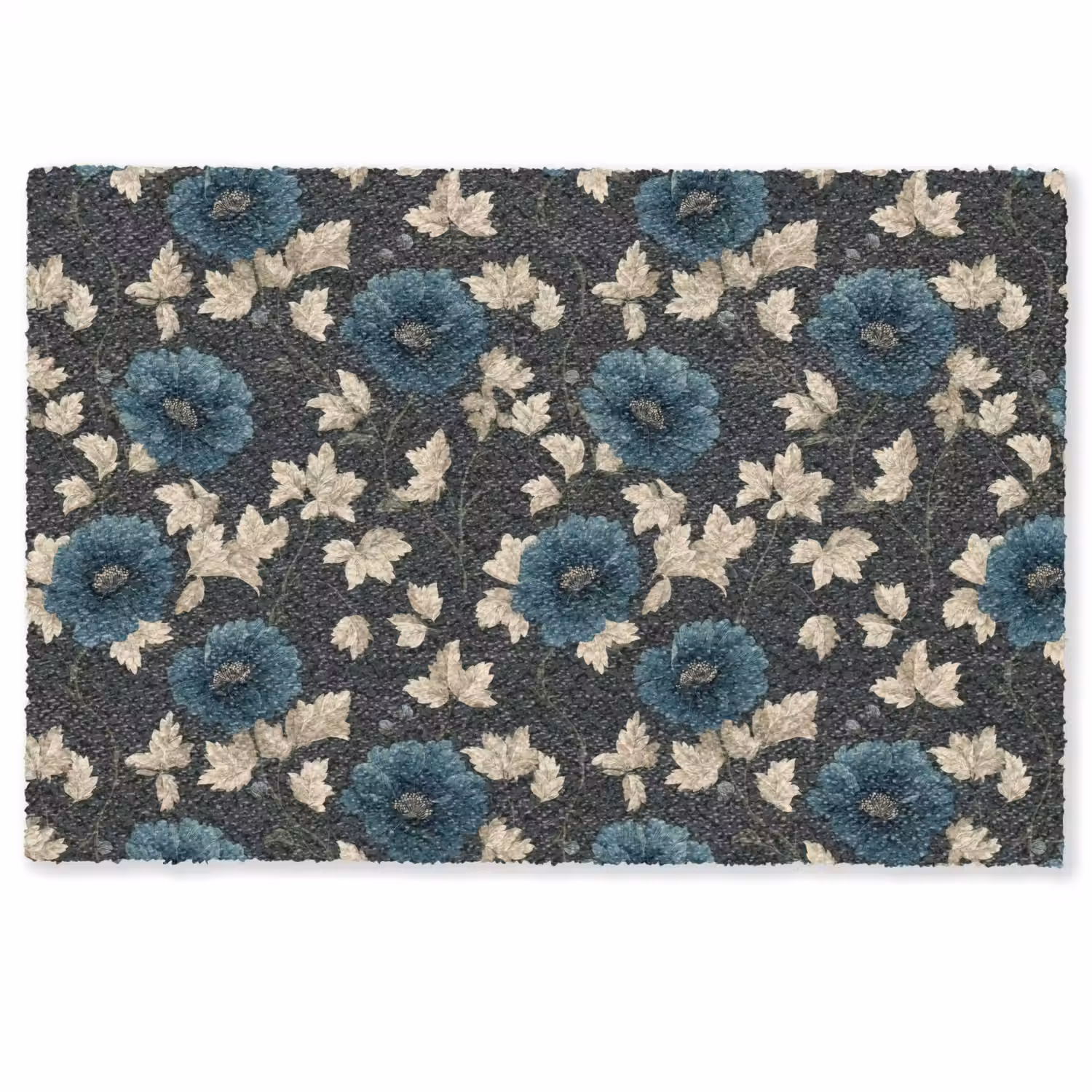 Botanisch - Bloemen - Blauw Deurmat klein 898 -zkaufland3d