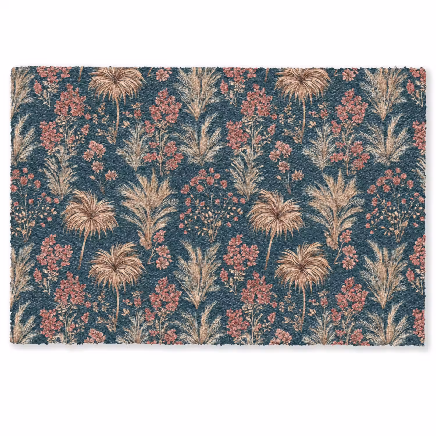 Botanisch - Patroon - Blauw Deurmat klein 898 -zkaufland3d