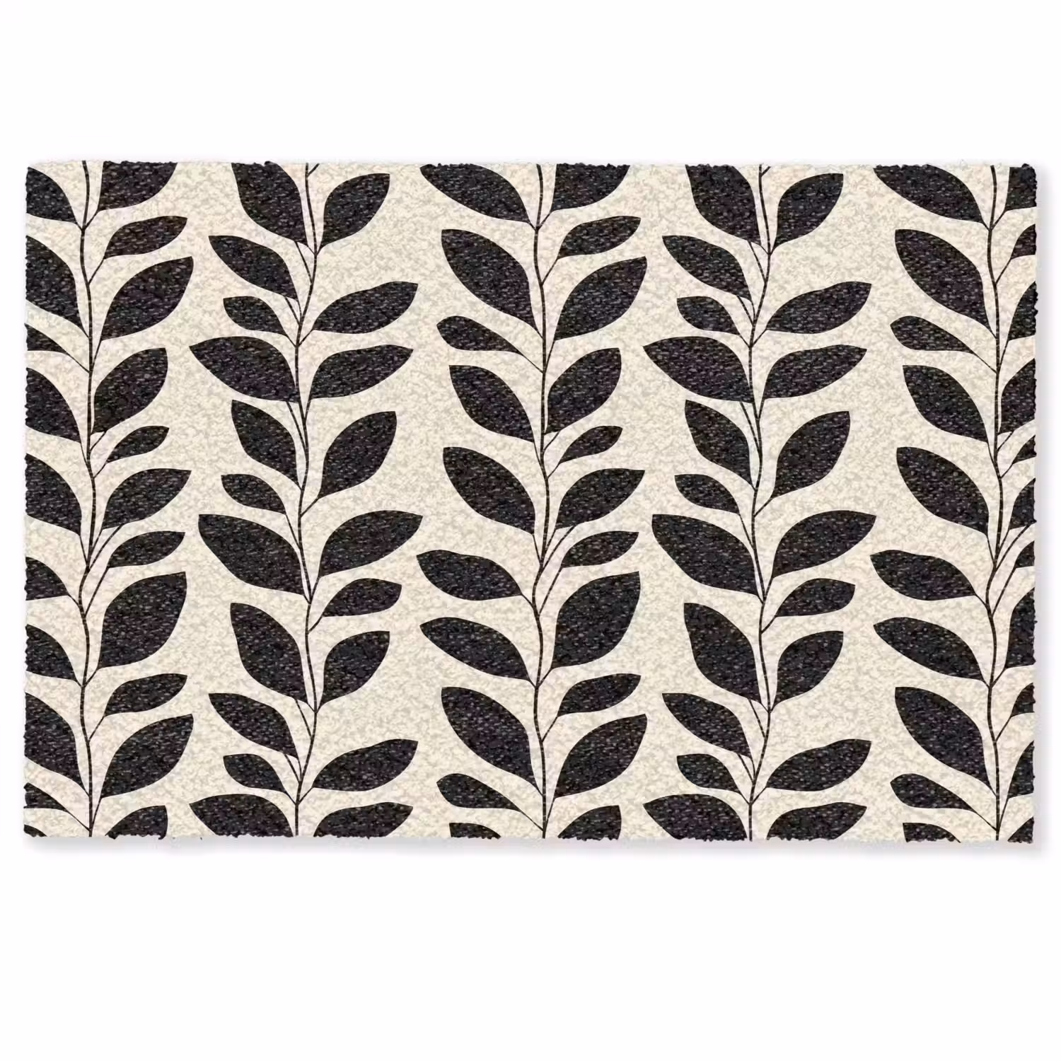 Botanisch - Dessin - Zwart - Beige Deurmat klein 898 -zkaufland3d