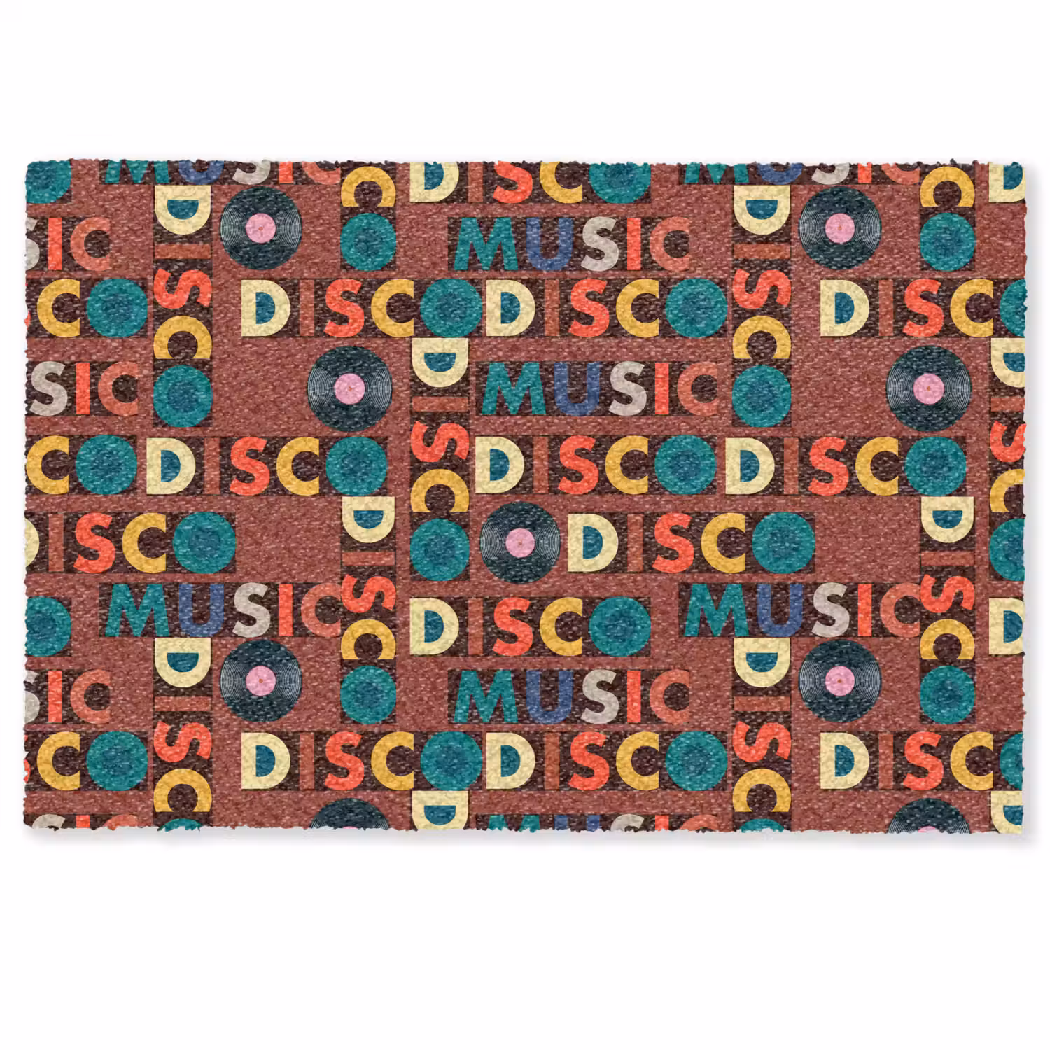 Bruin - Retro - Disco - Patroon Deurmat klein 898 -zkaufland3d