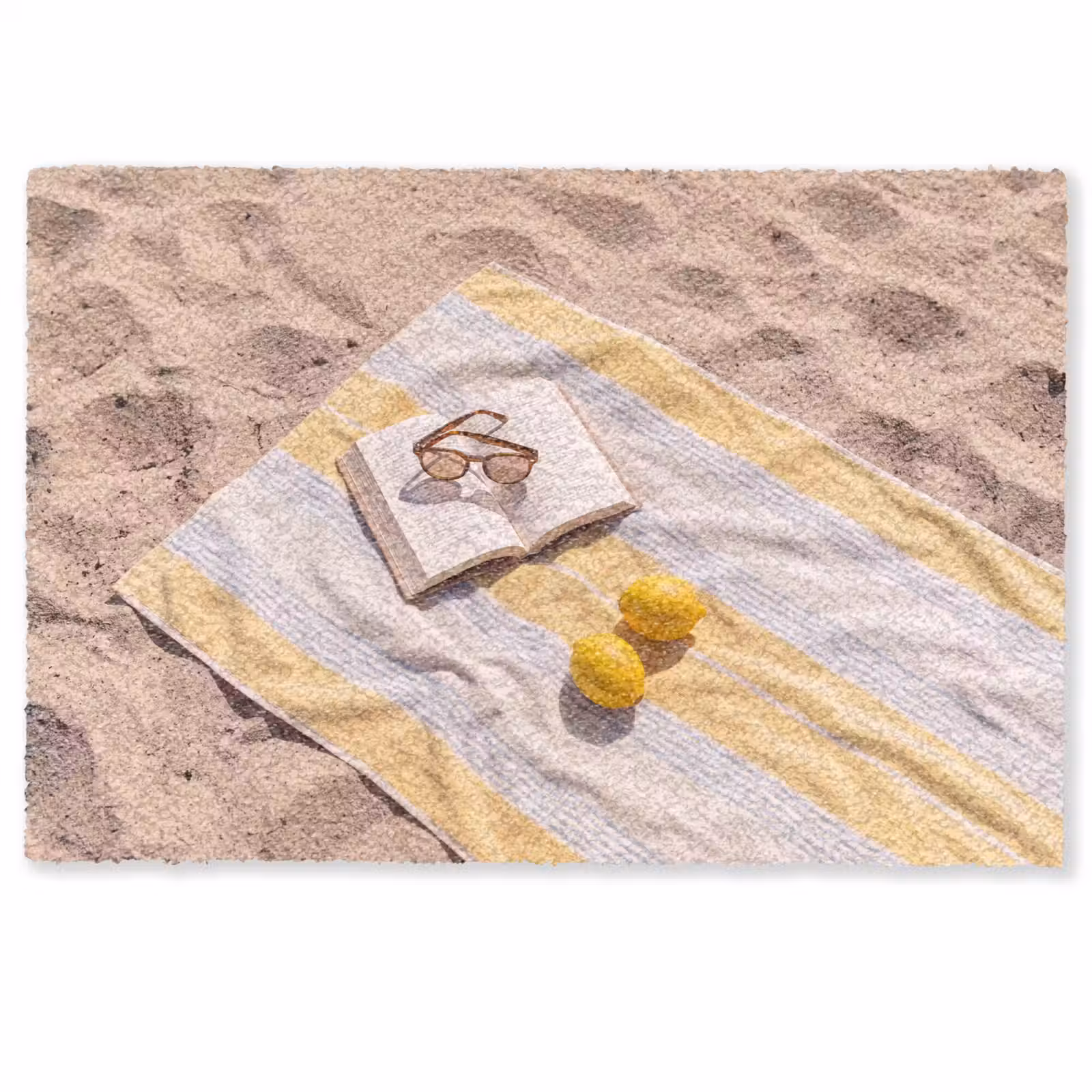 Fußmatte - Buch – Sonnenbrille – Strand – Sommer – Gelb - Boek - Zonnebril - Strand - Zomer - Geel Deurmat klein