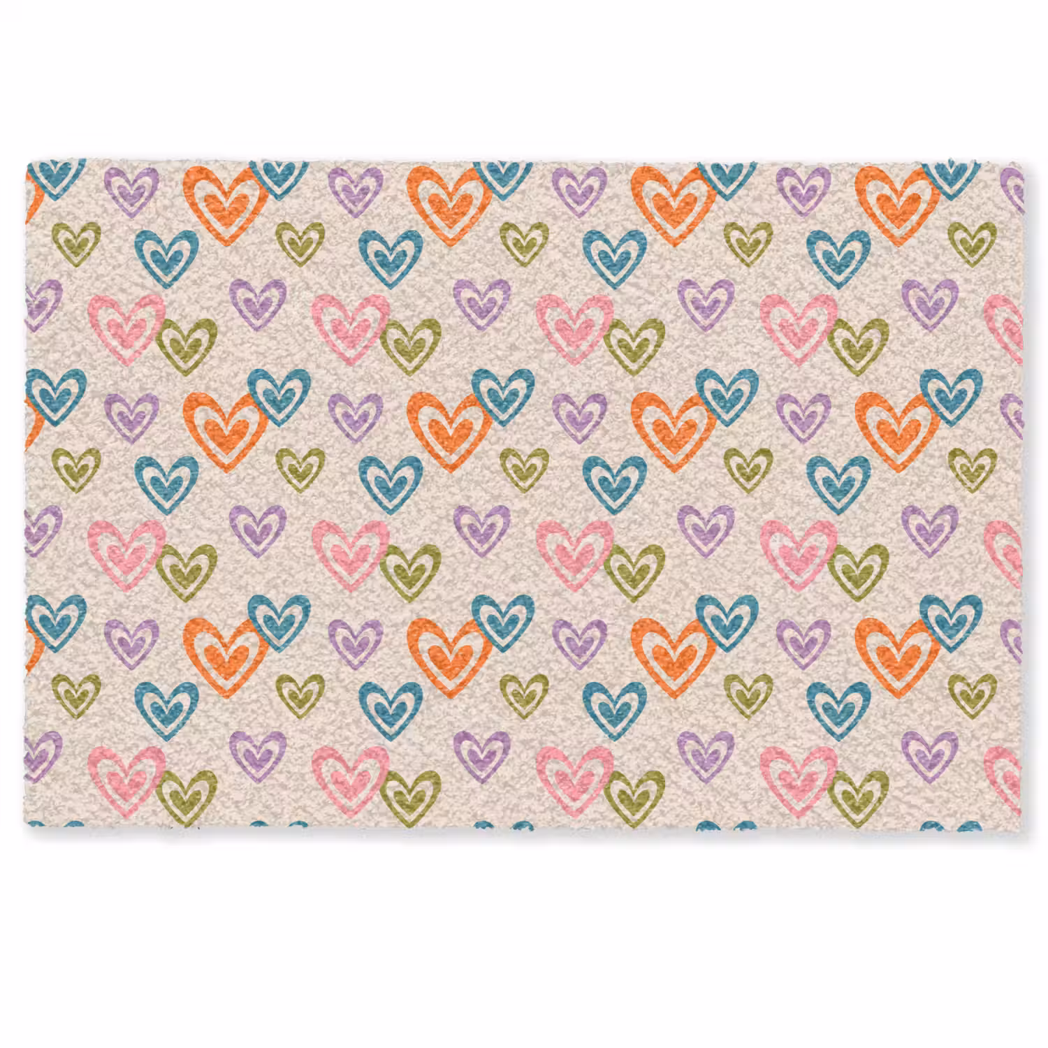 Kleurrijk - Hartjes - Patroon - Beige Deurmat klein 898 -zkaufland3d