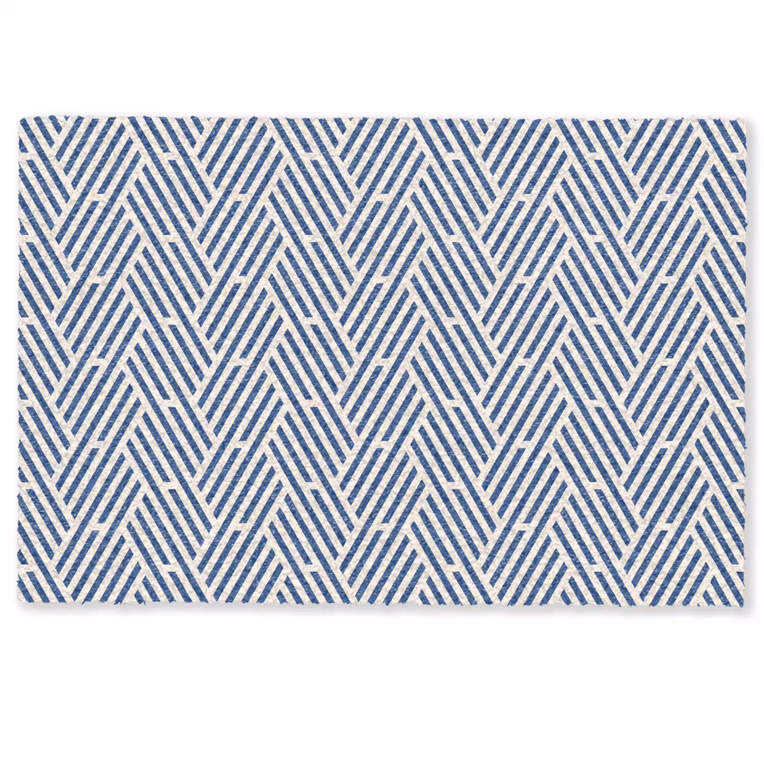 Crème - Blauw - Strepen - Patroon Deurmat klein 898 -zkaufland3d
