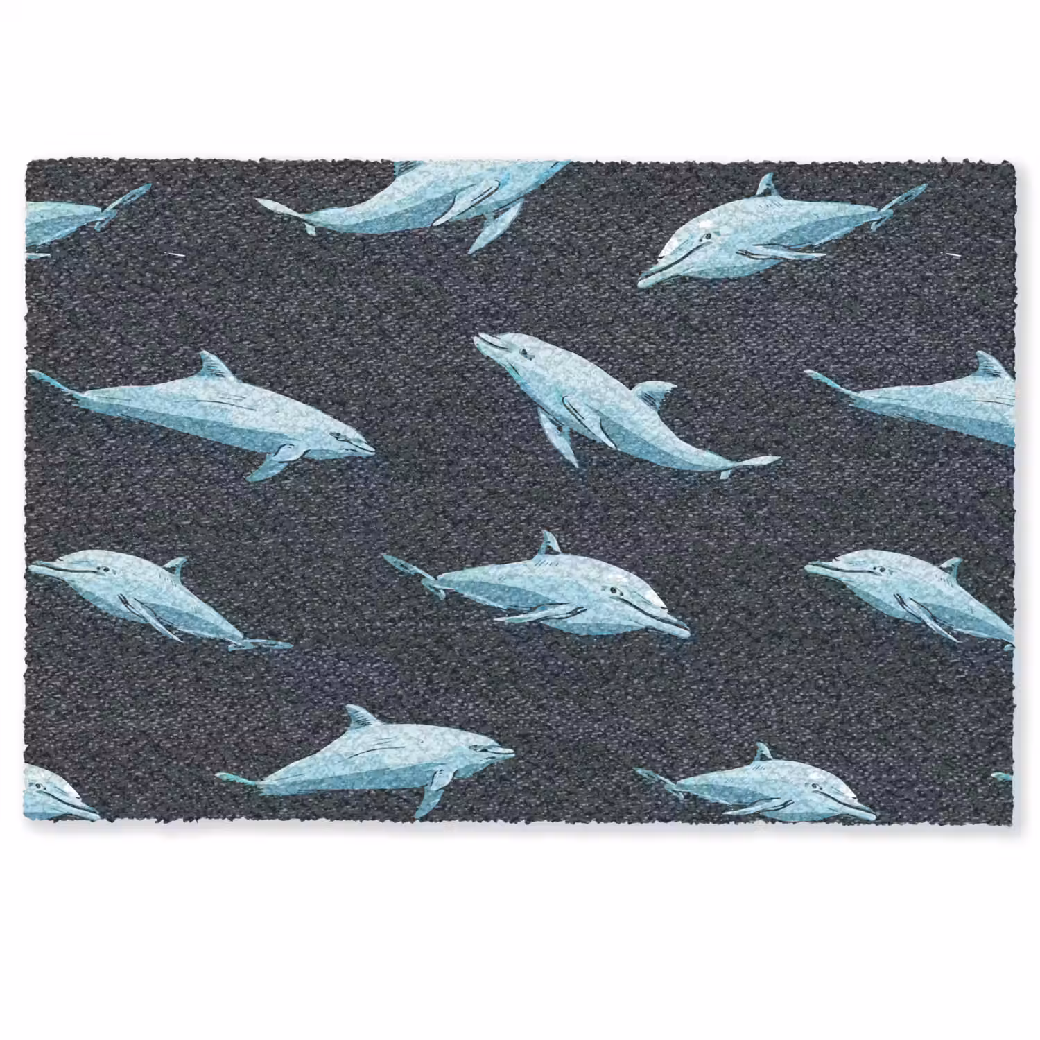 Dolfijnen - Patroon - Blauw - Grijs Deurmat klein -zkaufland3d