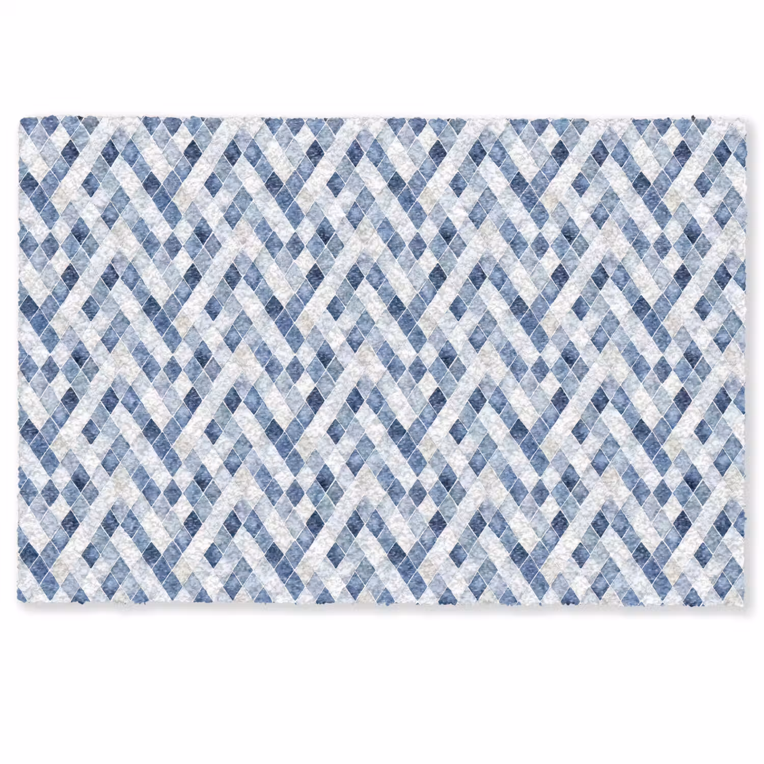 Diamant - Patroon - Blauw - Wit Deurmat klein 898 -zkaufland3d