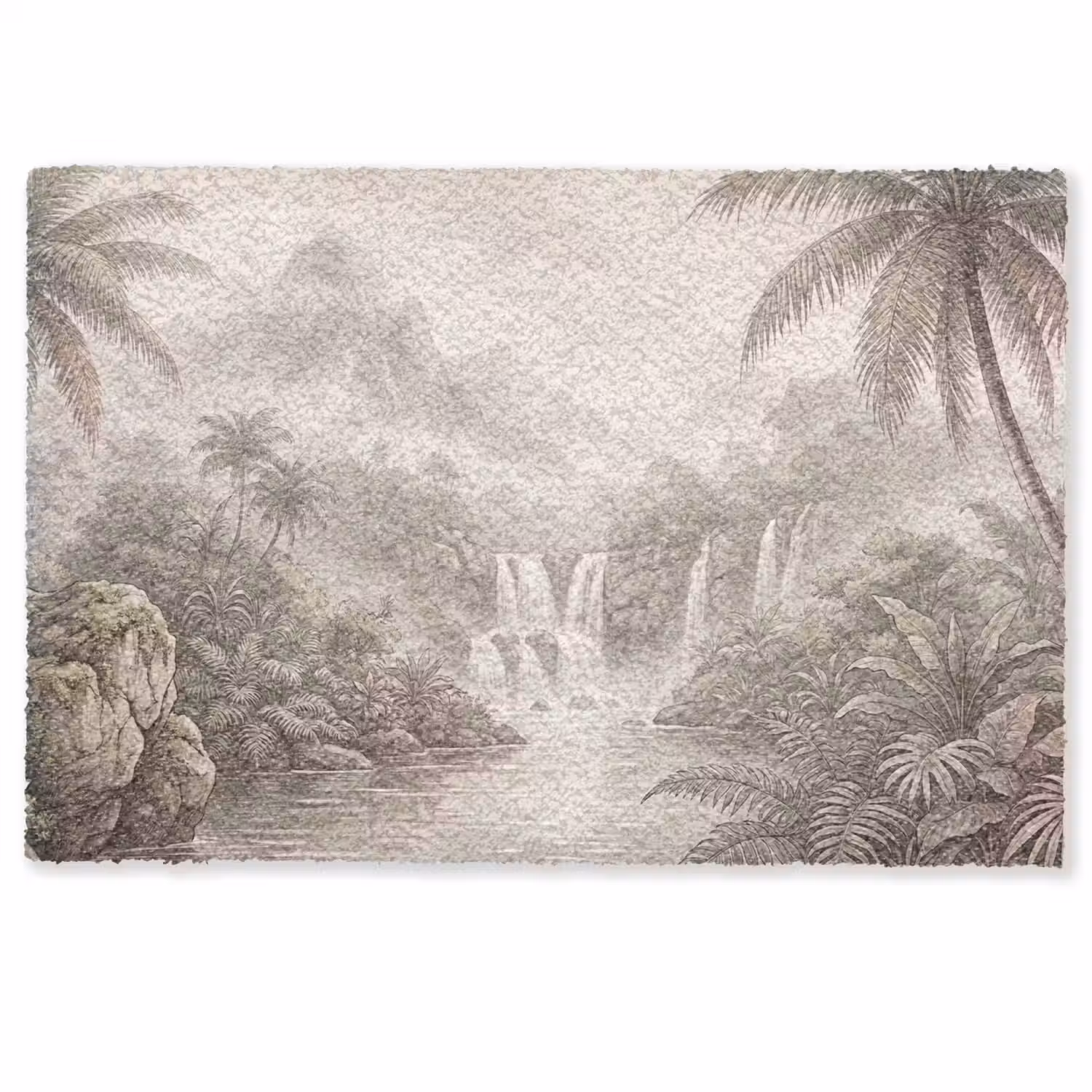 Jungle - Watervallen - Tropisch - Illustratie Deurmat klein -zkaufland3d