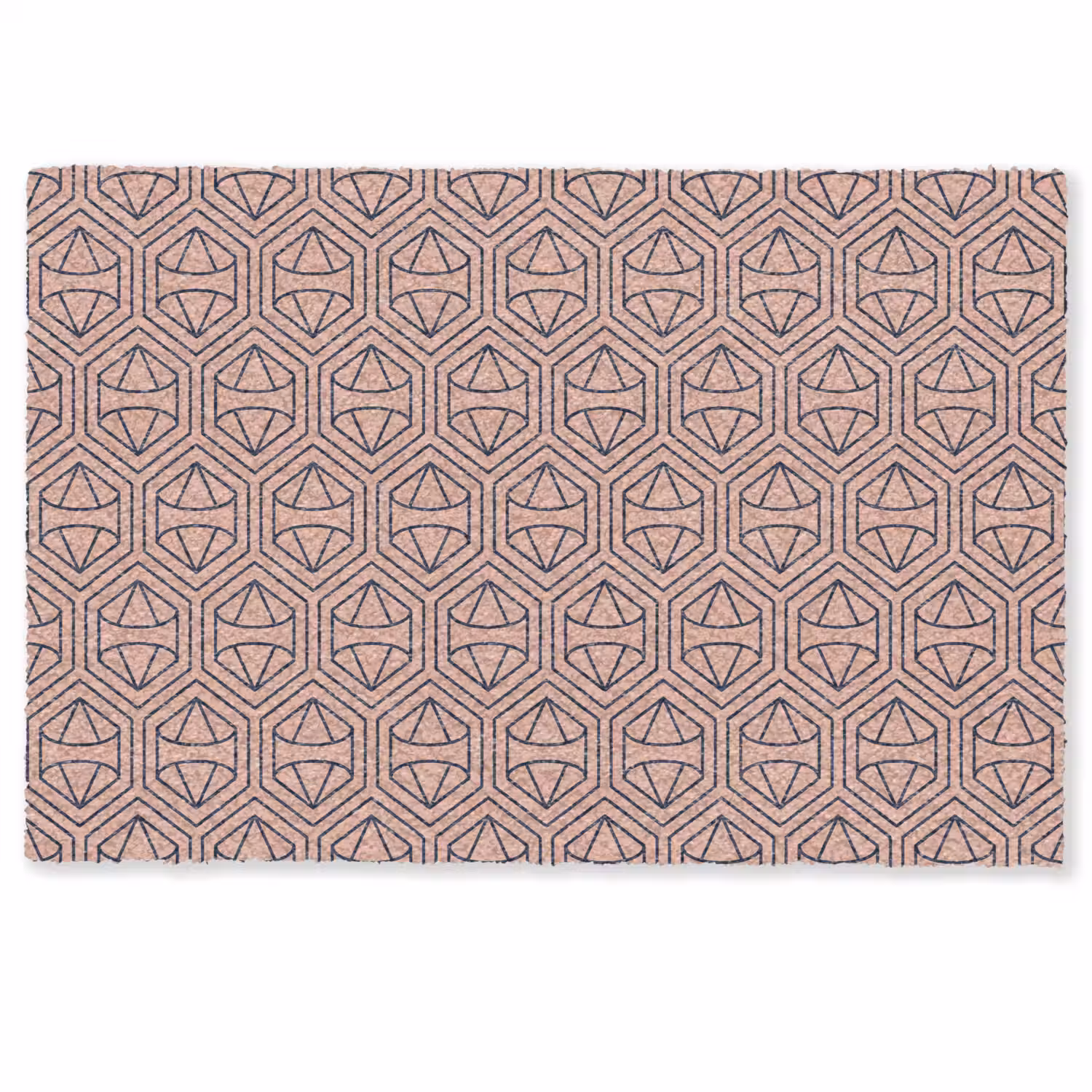 Donkerblauw - Roze - Patroom - Symmetrisch Deurmat klein 898 -zkaufland3d
