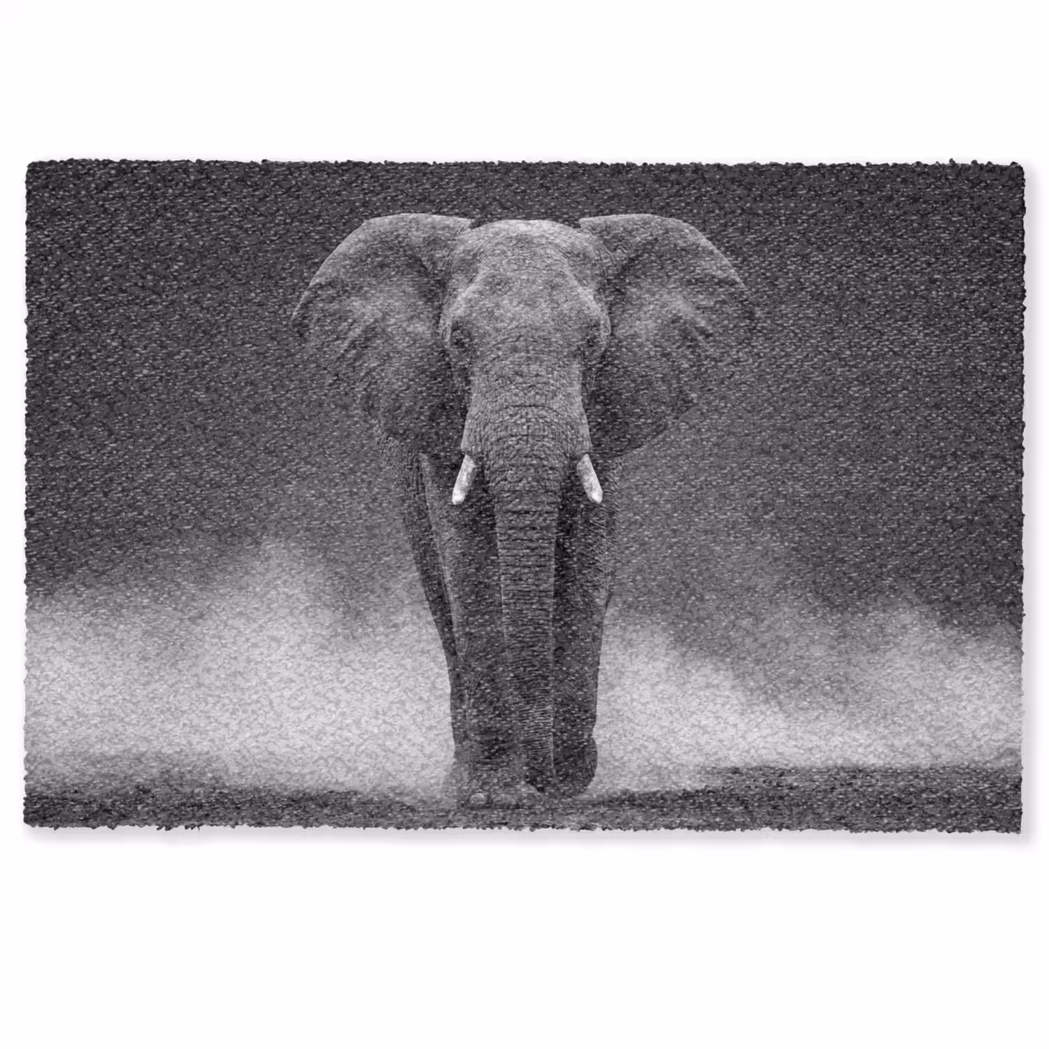Olifant - Zwart - Wit - Rook Deurmat klein -zkaufland3d