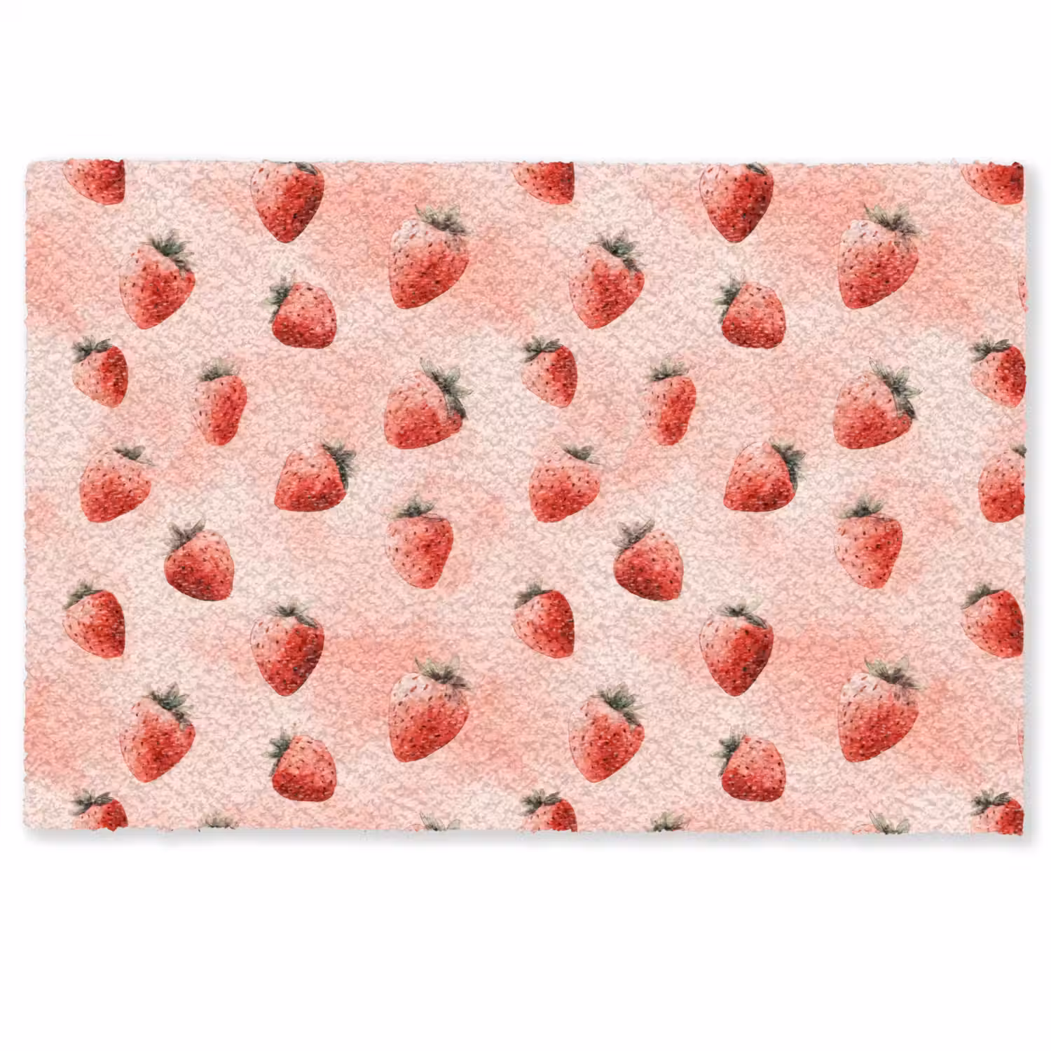 Aardbei - Patroon - Roze Deurmat klein 898 -zkaufland3d