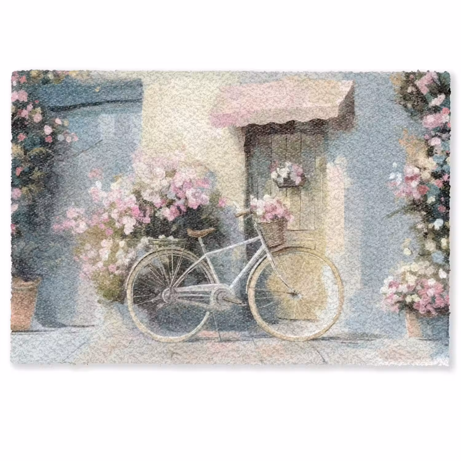 Fiets - Pastelkleuren - Bloemen Deurmat klein -zkaufland3d
