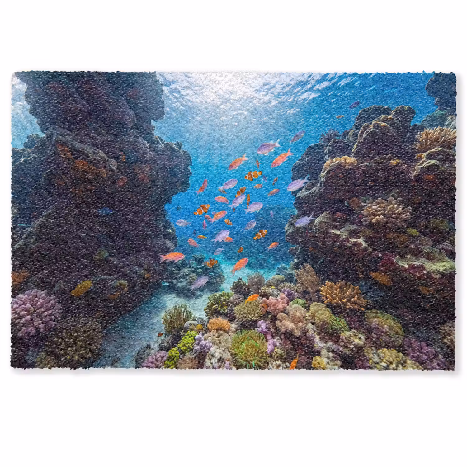 Vis - Koraalrif - Onderwater - Levendig - Blauw Deurmat klein -zkaufland3d