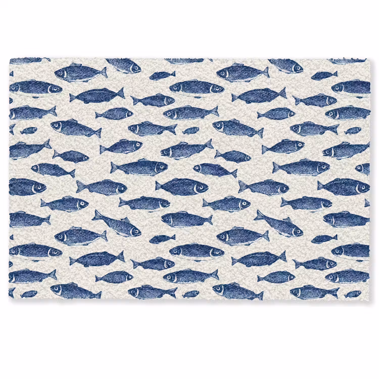 Vissen - Patroon - Blauw - Wit Deurmat klein 898 -zkaufland3d