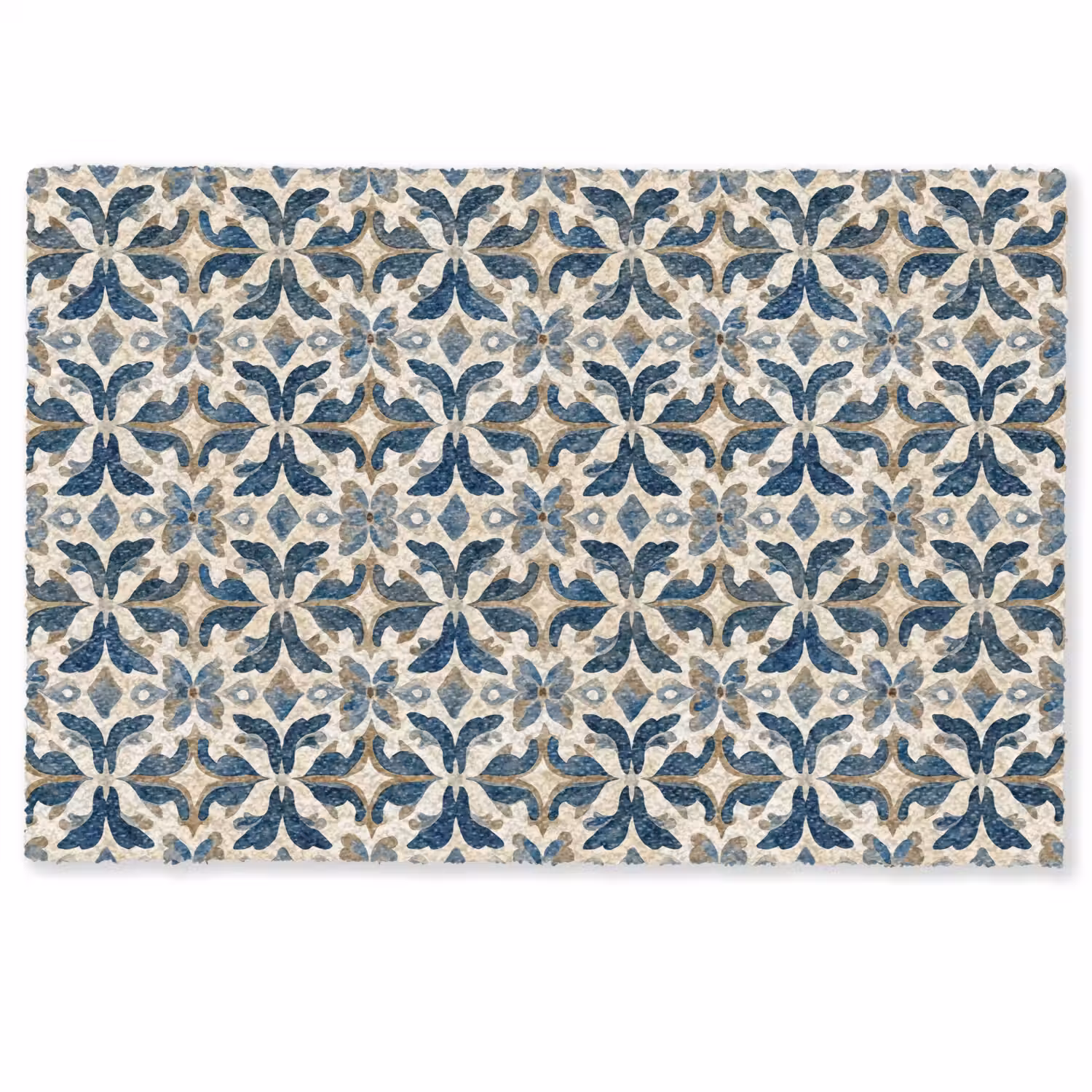 Tegel - Patroon - Blauw - Beige Deurmat klein 898 -zkaufland3d