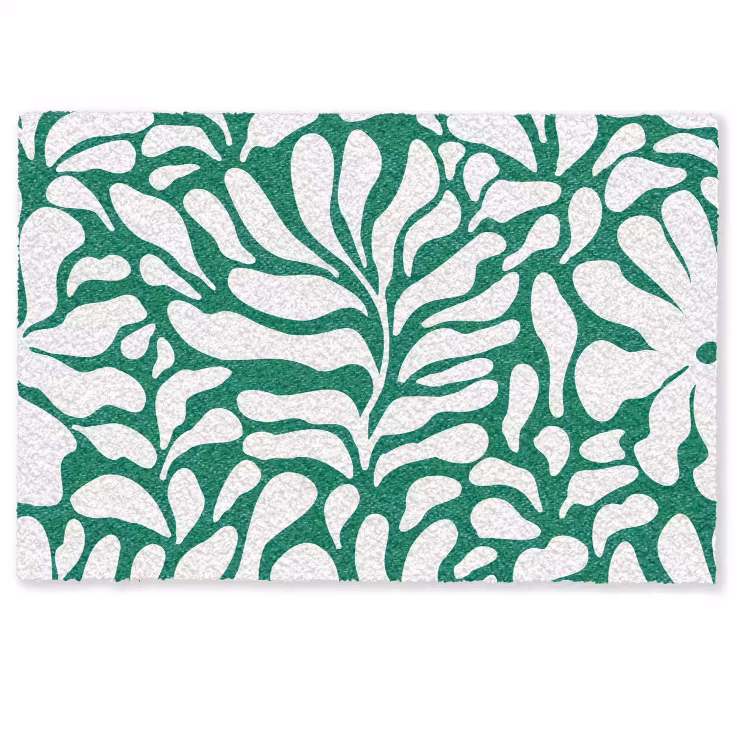 Bloemen patroon - Groen - Wit - Print Deurmat klein -zkaufland3d