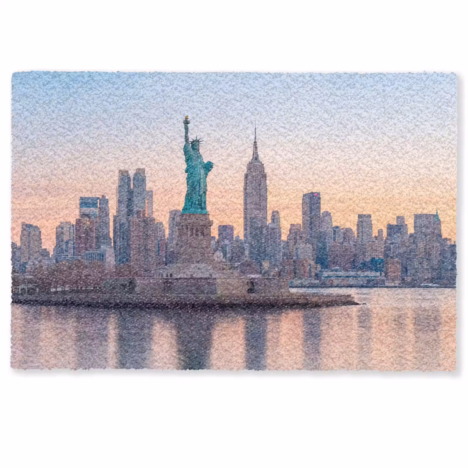 Fußmatte - Freiheitsstatue – New York – Sonnenaufgang – Stadt – Architektur - Vrijheidsbeeld - New York - Zonsopgang - Stad - Architectuur Deurmat klein
