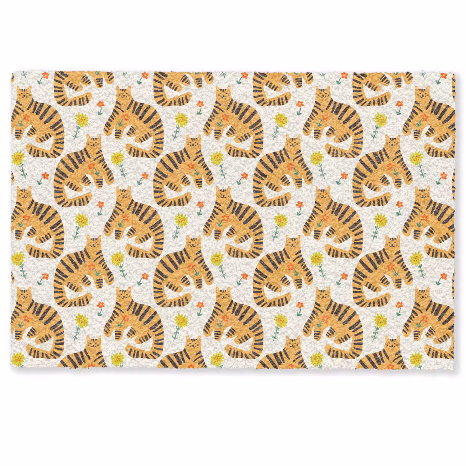Vrolijk - Tijgerkatten - Bloemen Deurmat klein 898 -zkaufland3d
