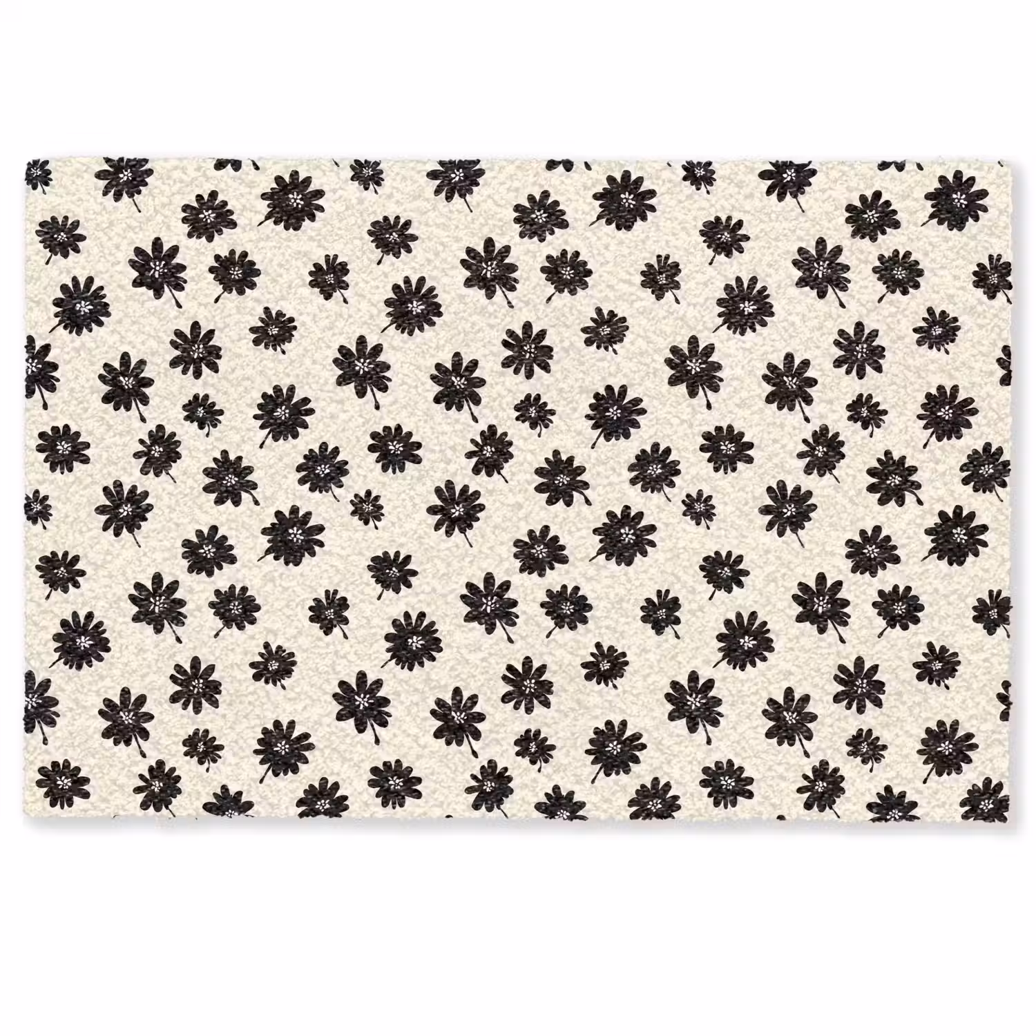 Madeliefjes - Grafisch - Zwart - Beige Deurmat klein 898 -zkaufland3d