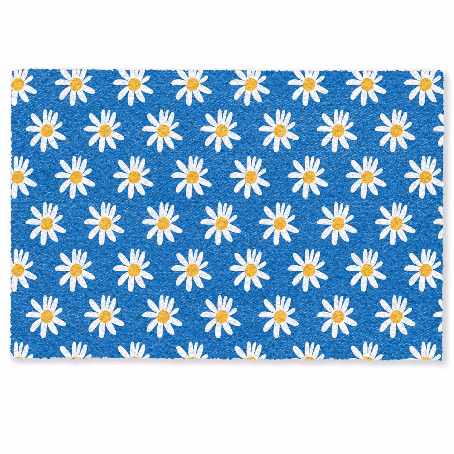 Madeliefjes - Patroon - Blauw - Bloemen Deurmat klein -zkaufland3d