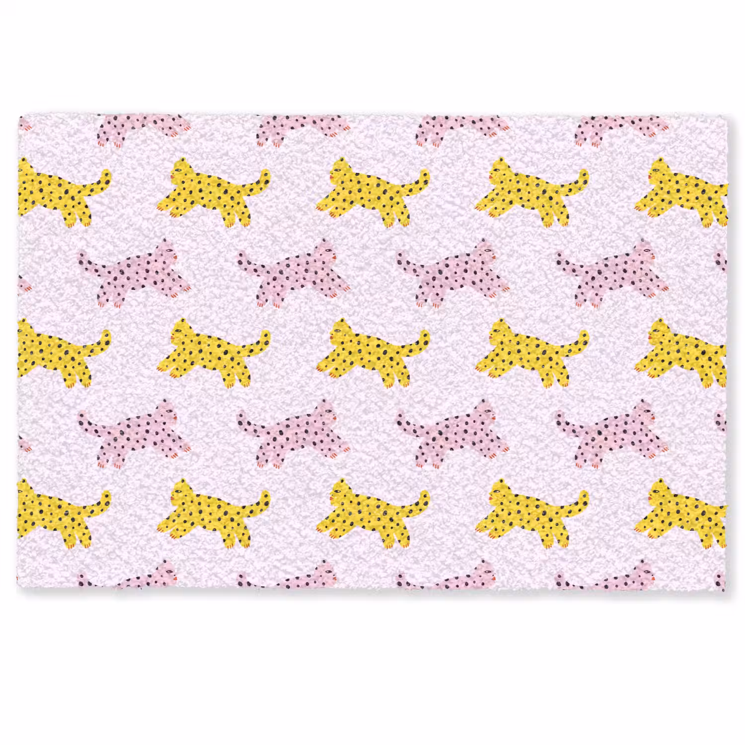 Geel - Roze - Katten - Wit Deurmat klein 898 -zkaufland3d