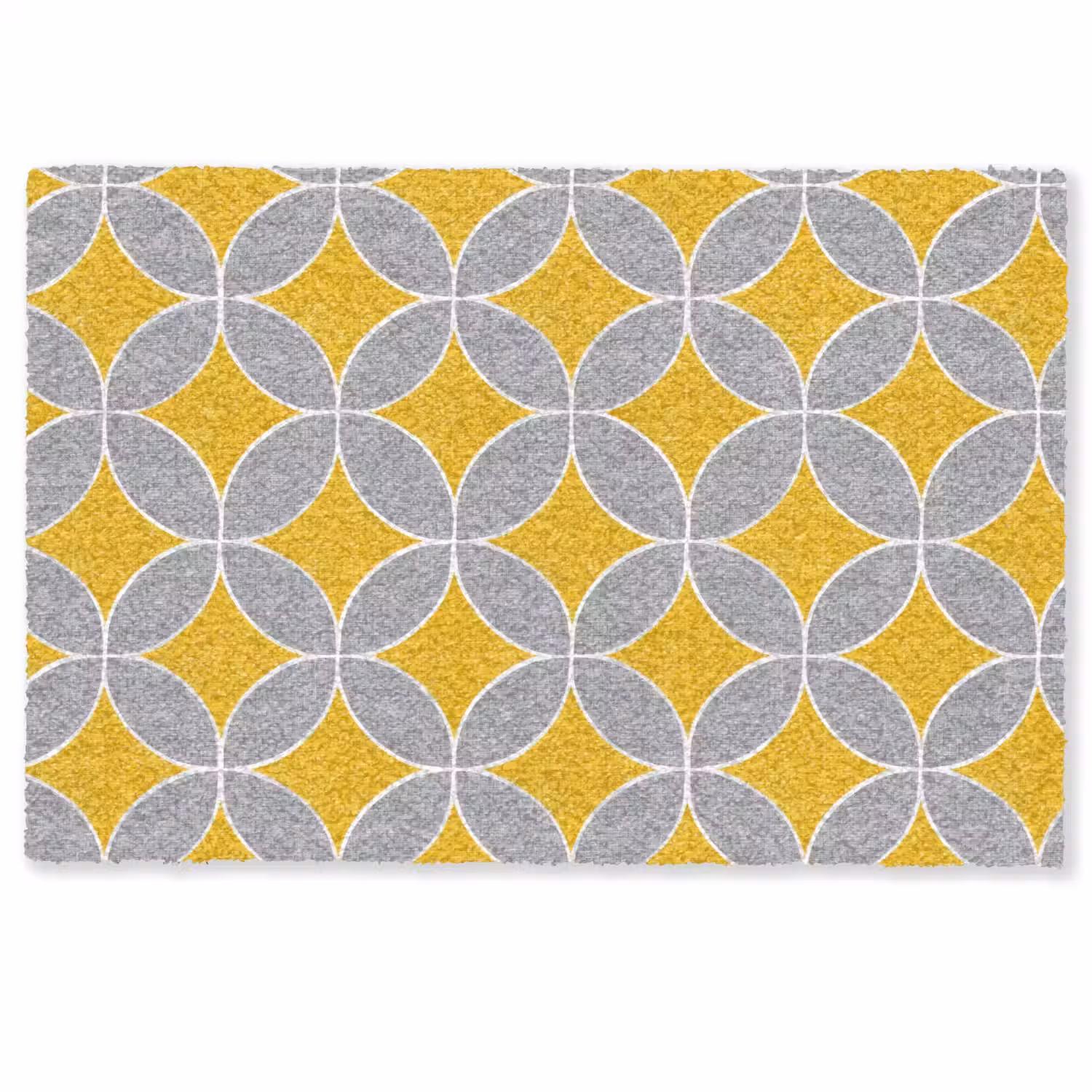 Geometrisch - Cirkels - Textuur - Grijs - Geel Deurmat klein 898 -zkaufland3d