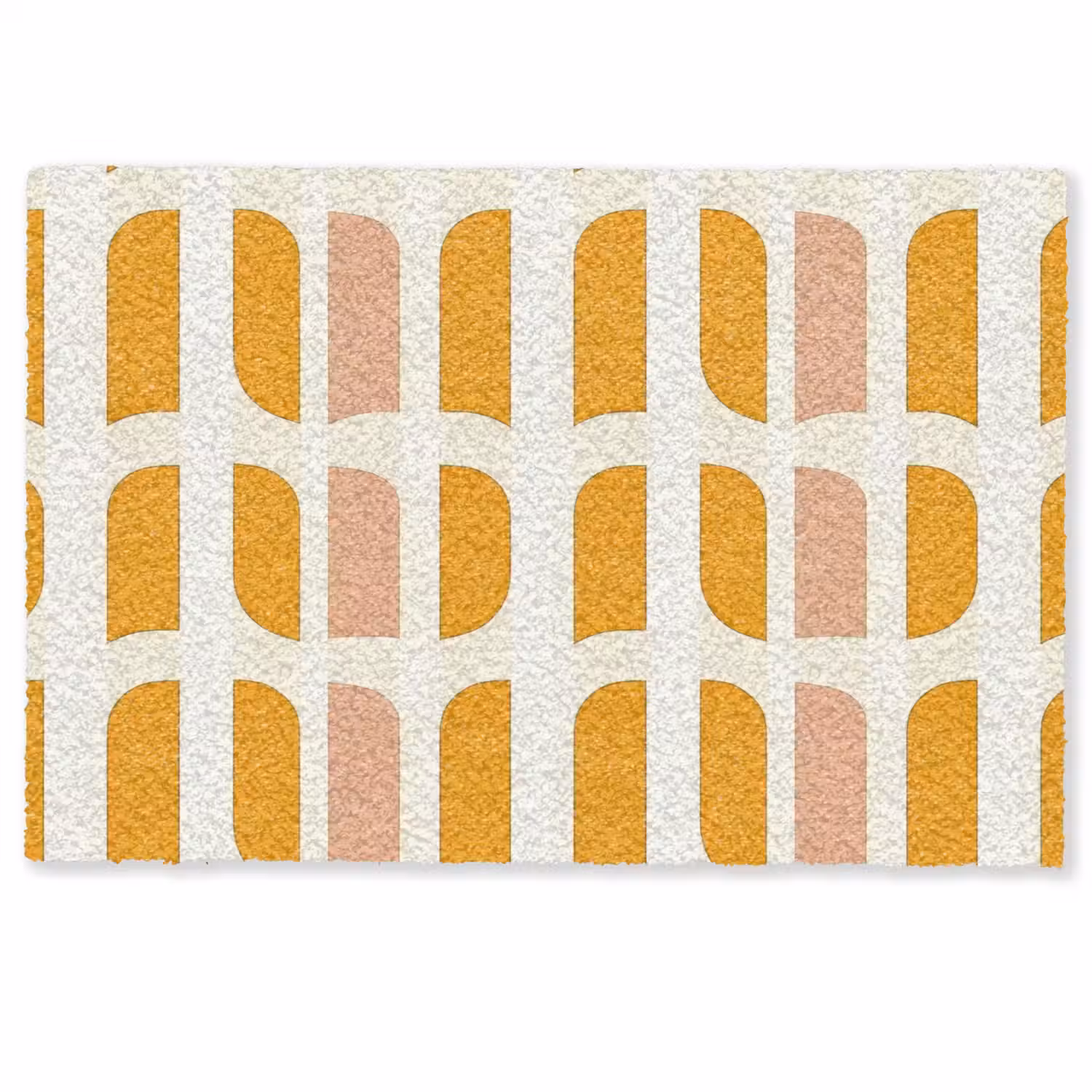 Geometrisch - Patroon - Geel - Roze Deurmat klein 898 -zkaufland3d