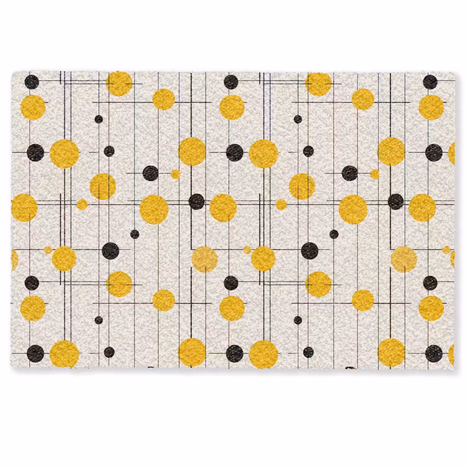 Geometrisch - Retro - Lijnen - Okergeel - Zwart Deurmat klein 898 -zkaufland3d