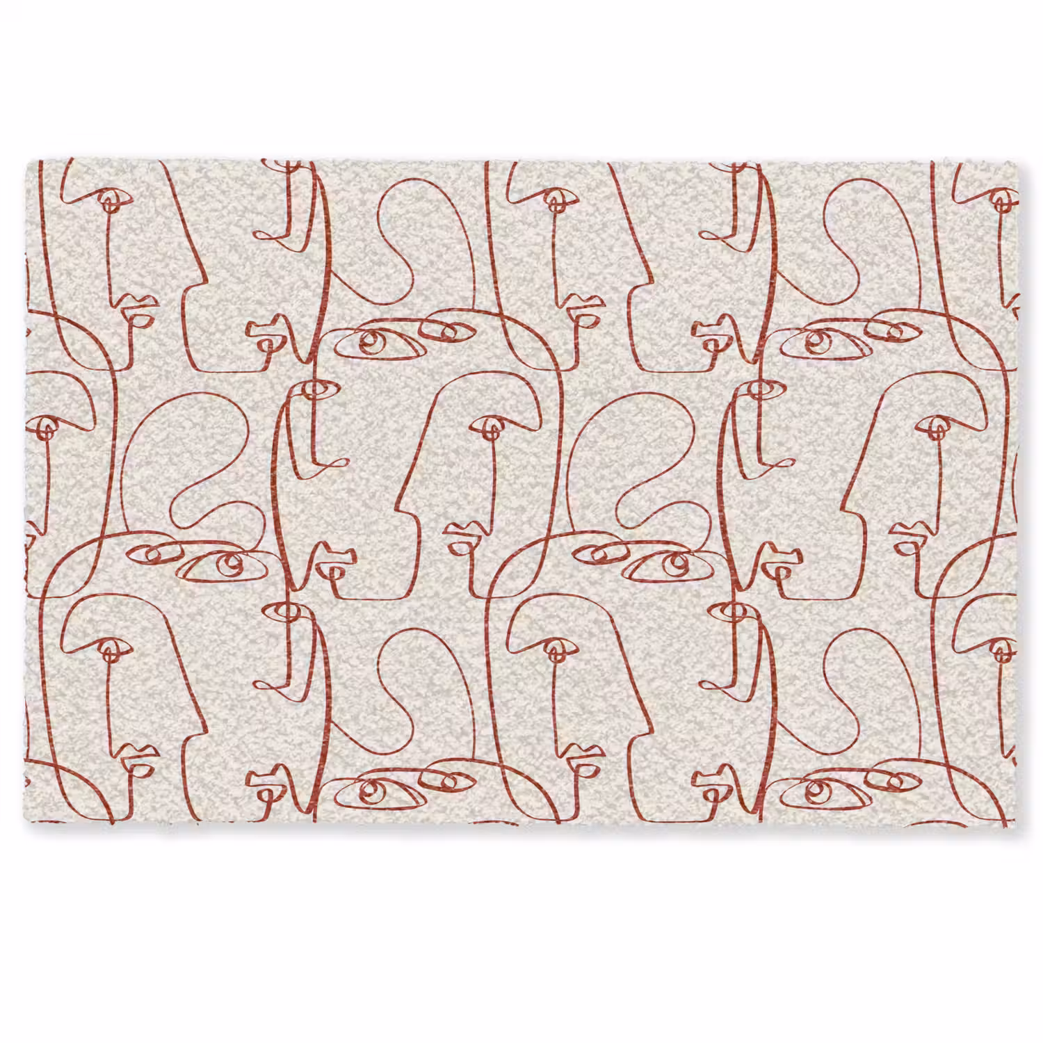 Gezichten - Abstract - Rood - Beige Deurmat klein 898 -zkaufland3d