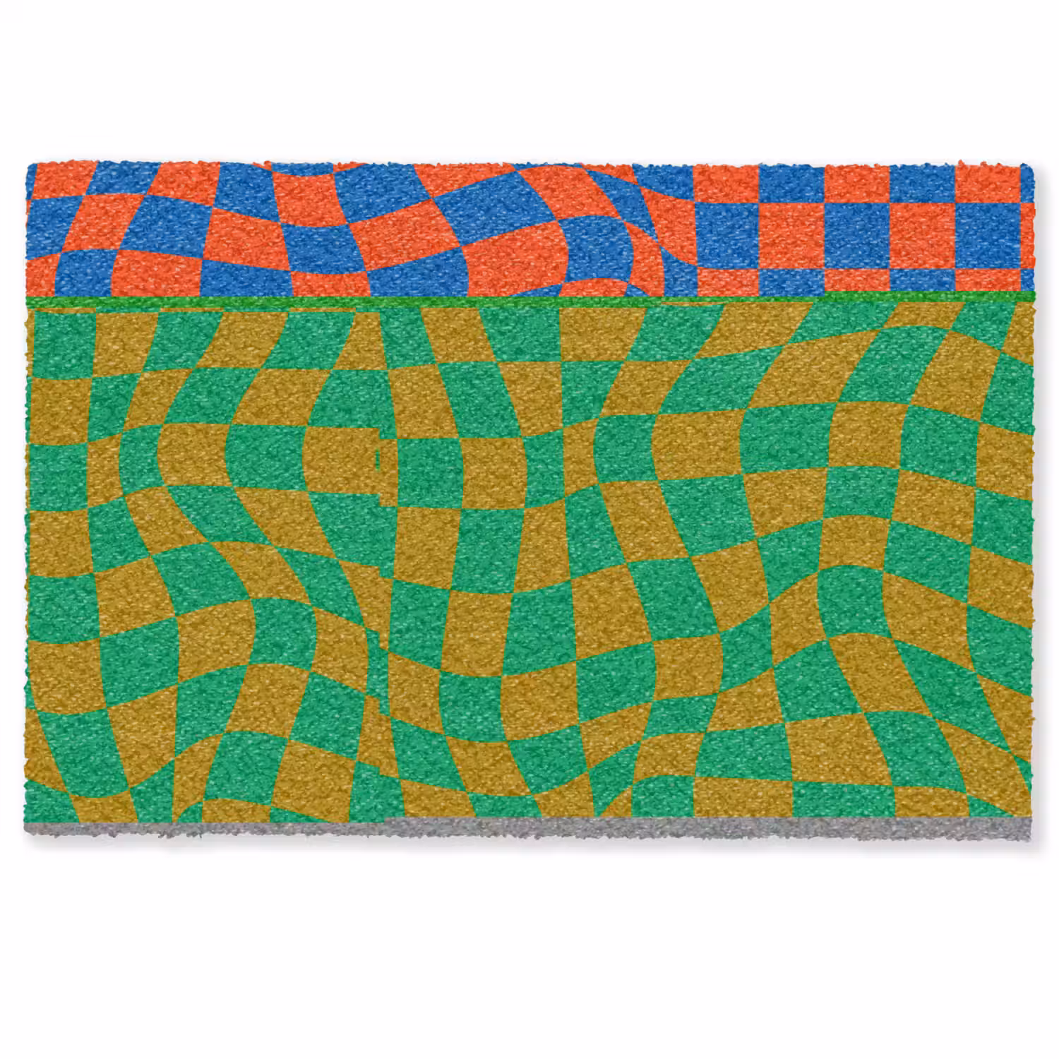 Golvende vakjes - Blauw - Rood - Abstract Deurmat klein -zkaufland3d