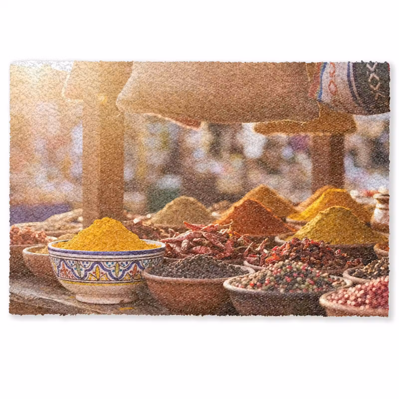 Fußmatte - Gewürze – Markt – Bunt - Specerijen - Markt - Kleurrijk Deurmat klein