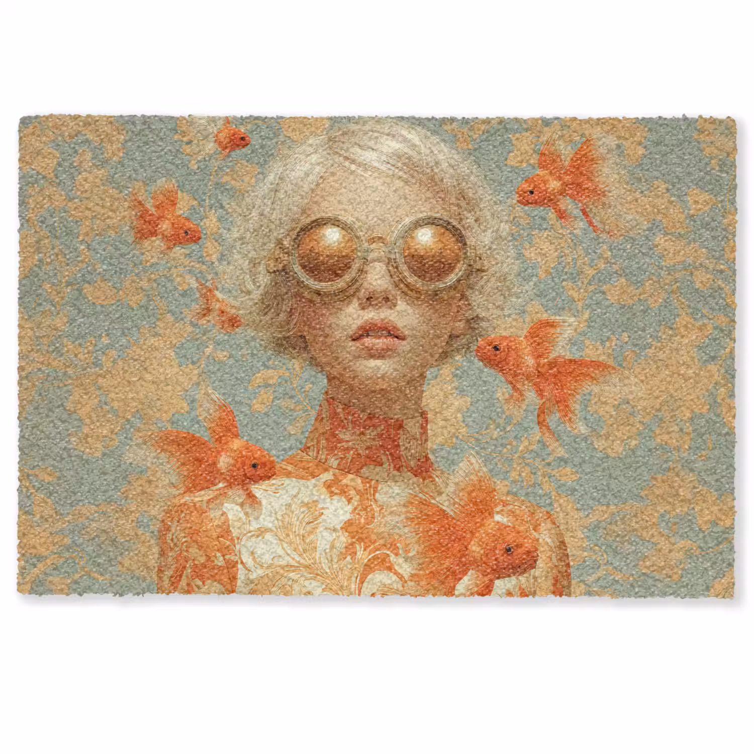 Goudvissen - Oranje - Vrouw - Blond Deurmat klein -zkaufland3d