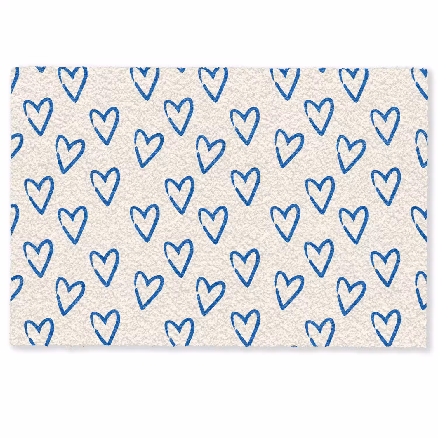 Hartjes patroon - Blauw - Beige - Liefde Deurmat klein -zkaufland3d