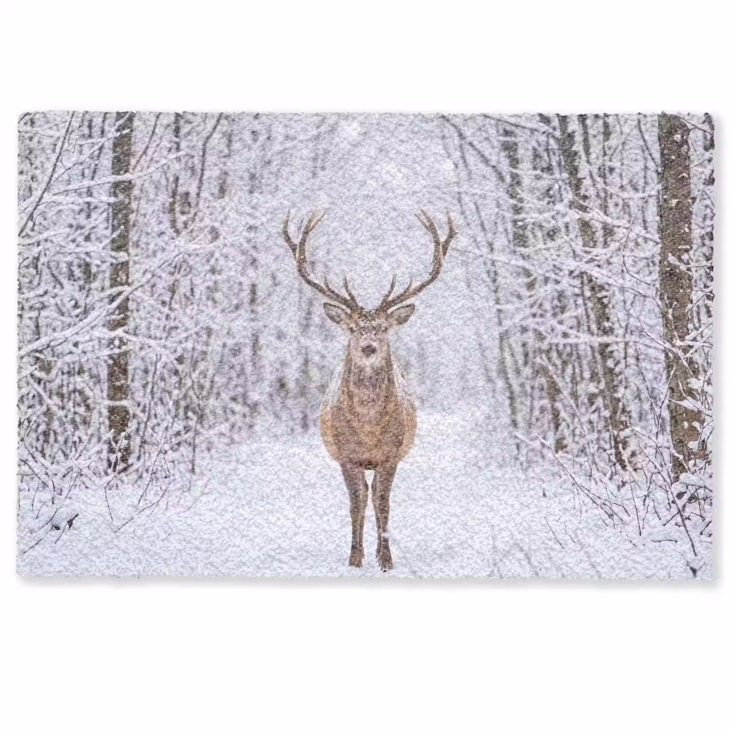 Hert - Winter - Bos - Natuur - Wit Deurmat klein -zkaufland3d