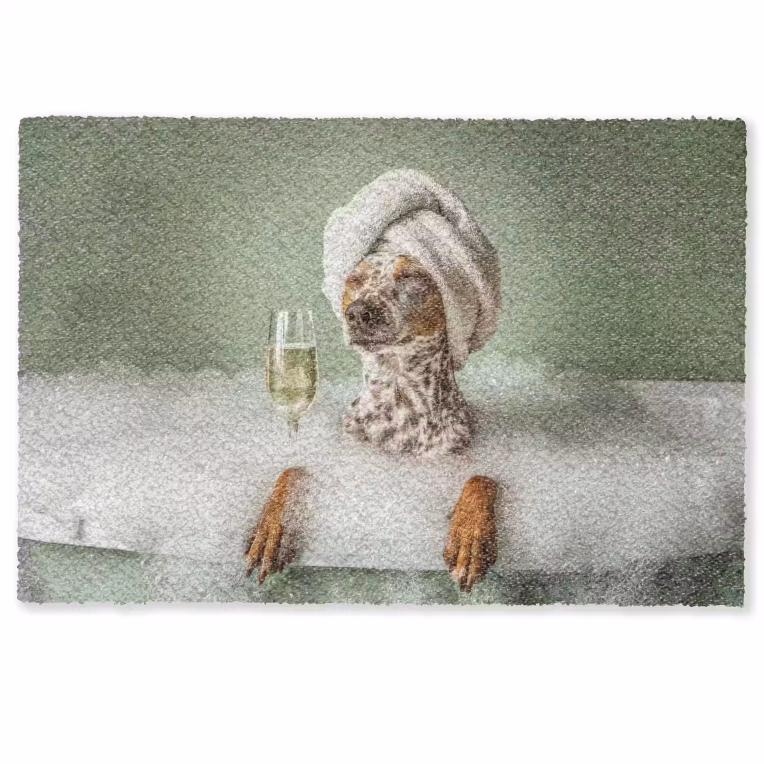 Hond - Bad - Champagne - Handdoek Deurmat klein -zkaufland3d