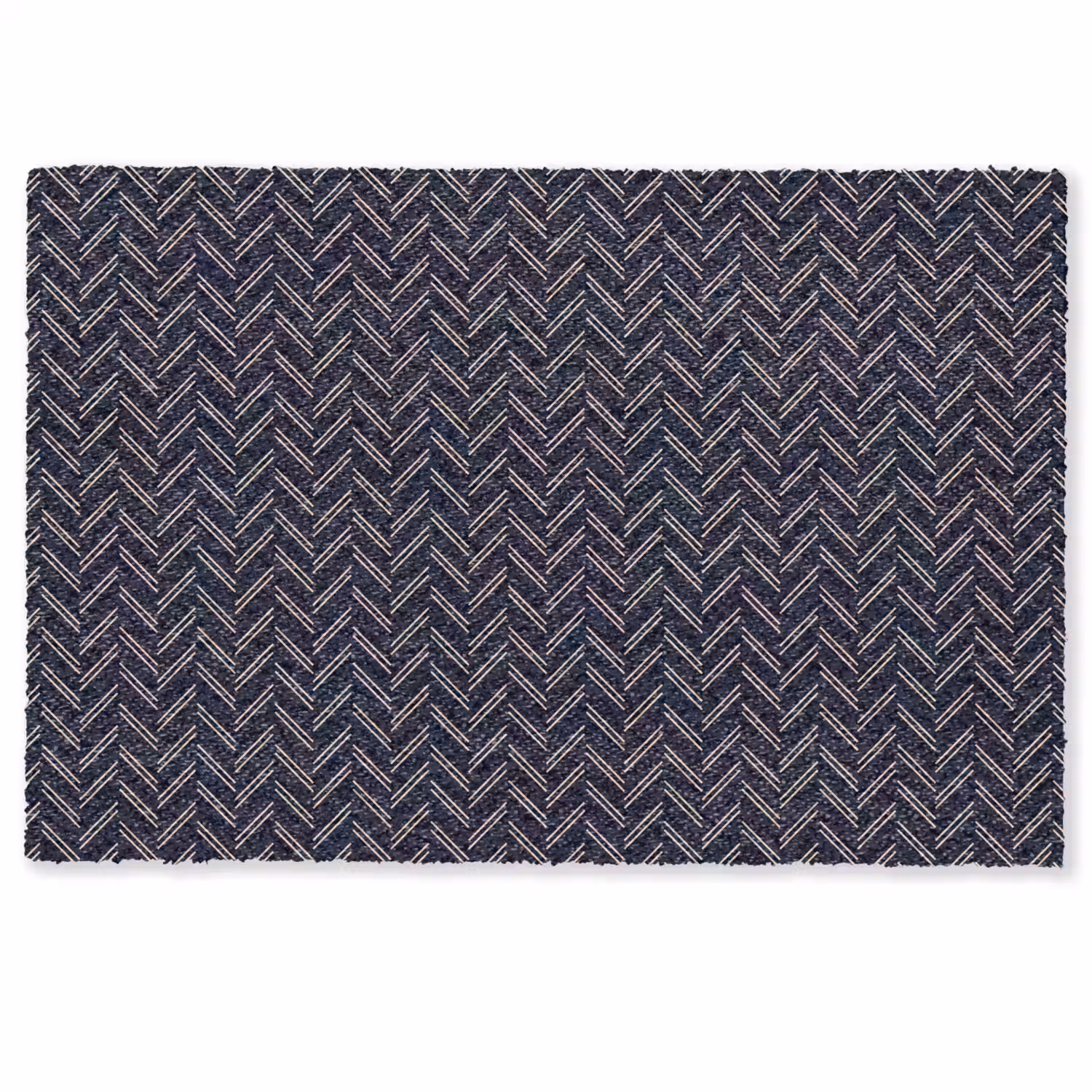 Plaid - Patroon - Visgraad - Blauw Deurmat klein 898 -zkaufland3d