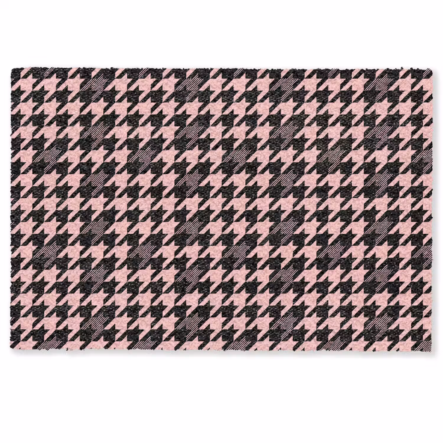 Plaid - Patroon - Zwart - Roze Deurmat klein 898 -zkaufland3d