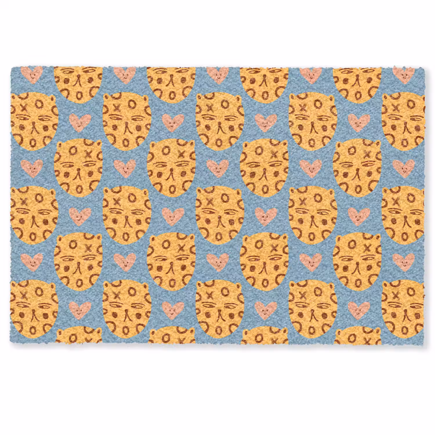 Kattenkoppen - Cirkels - Hartjes - Blauw Deurmat klein 898 -zkaufland3d