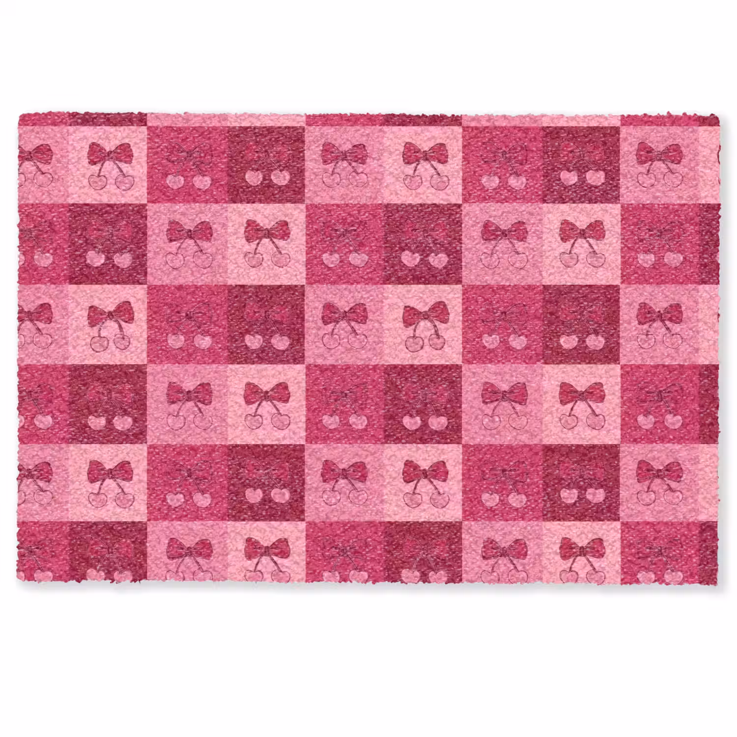 Kersen - Strikjes - Speels - Roze - Bordeaux Deurmat klein 898 -zkaufland3d