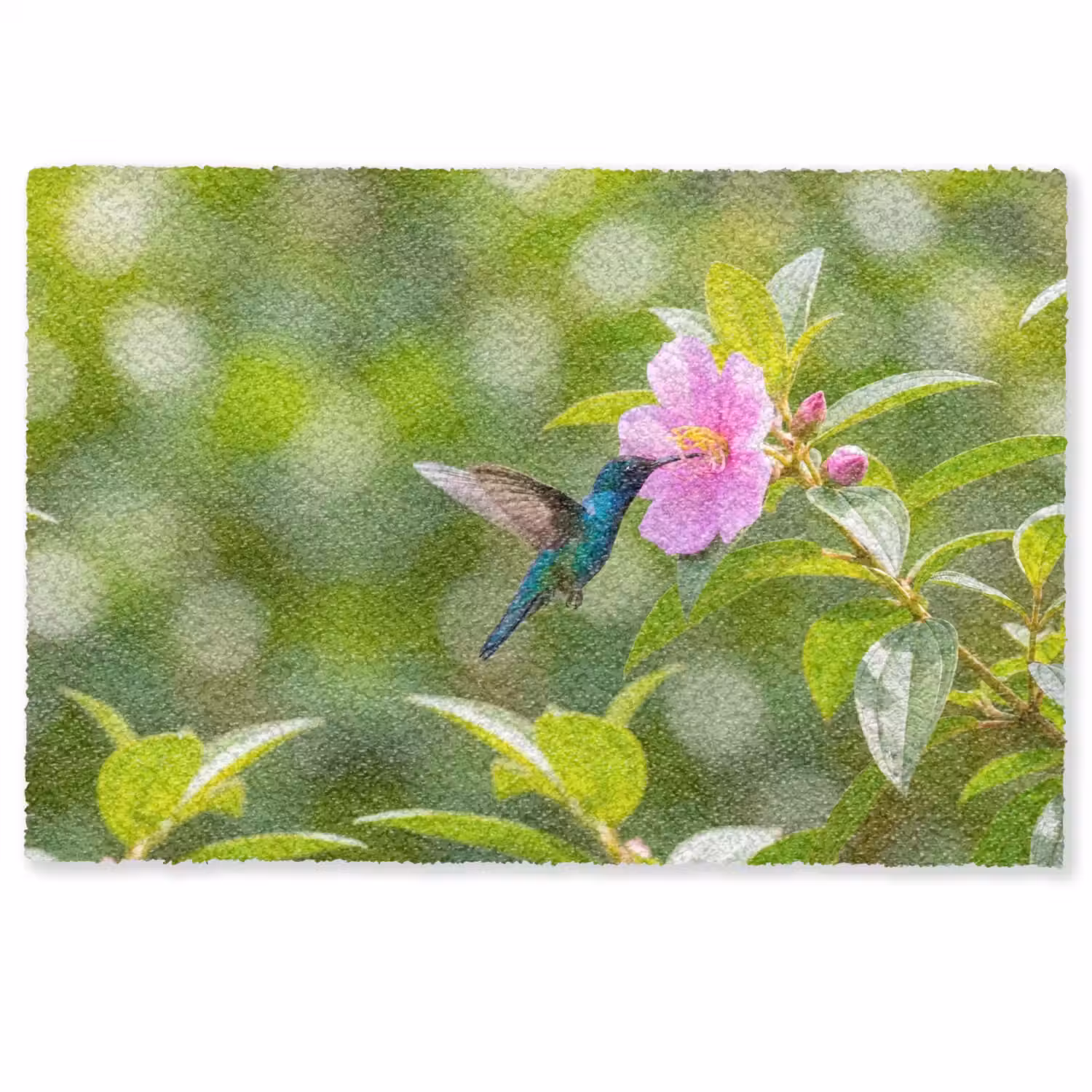 Kolibrie - Bloem - Natuur - Groen Deurmat klein -zkaufland3d