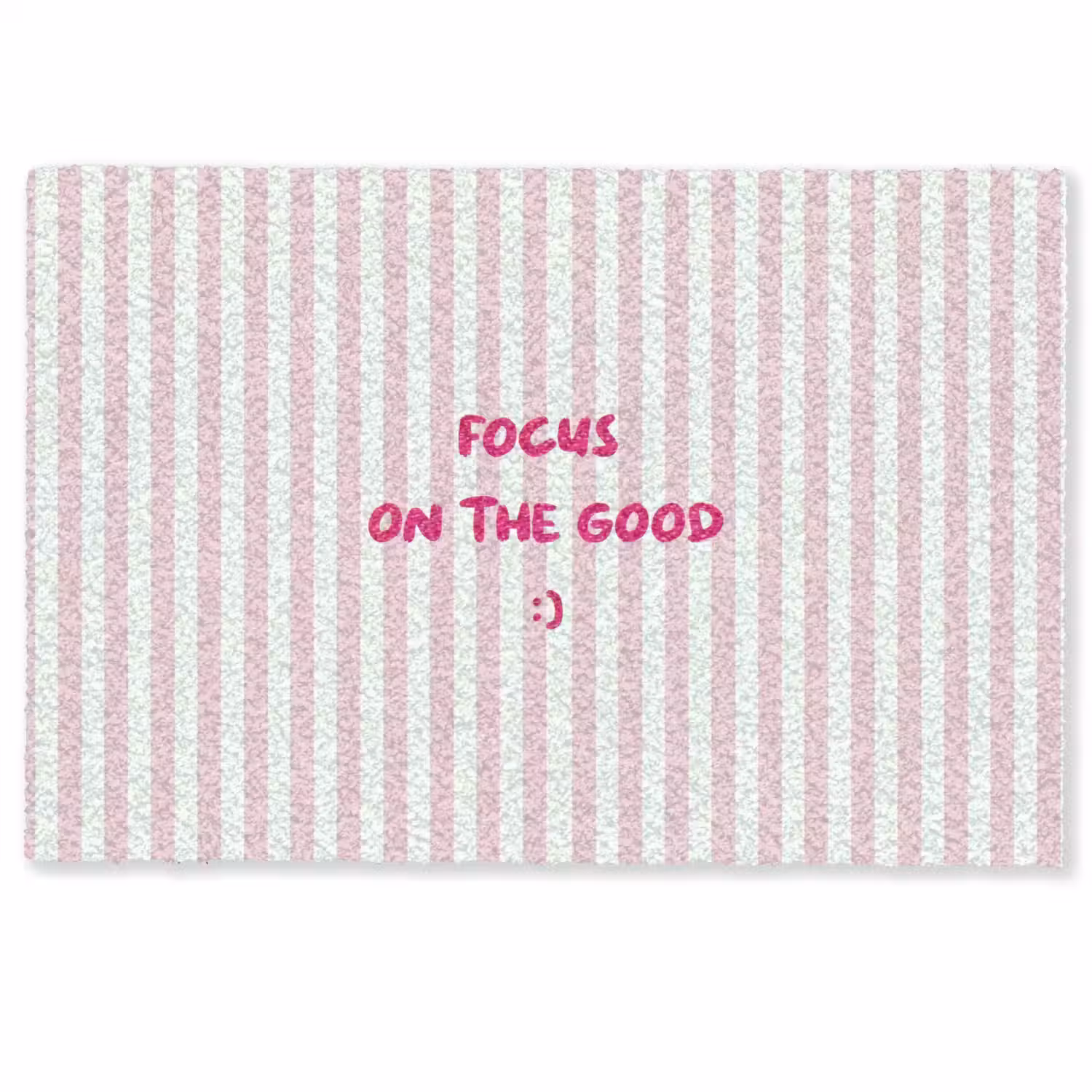 Focus on the good - Strepen - Roze - Smiley Deurmat klein -zkaufland3d