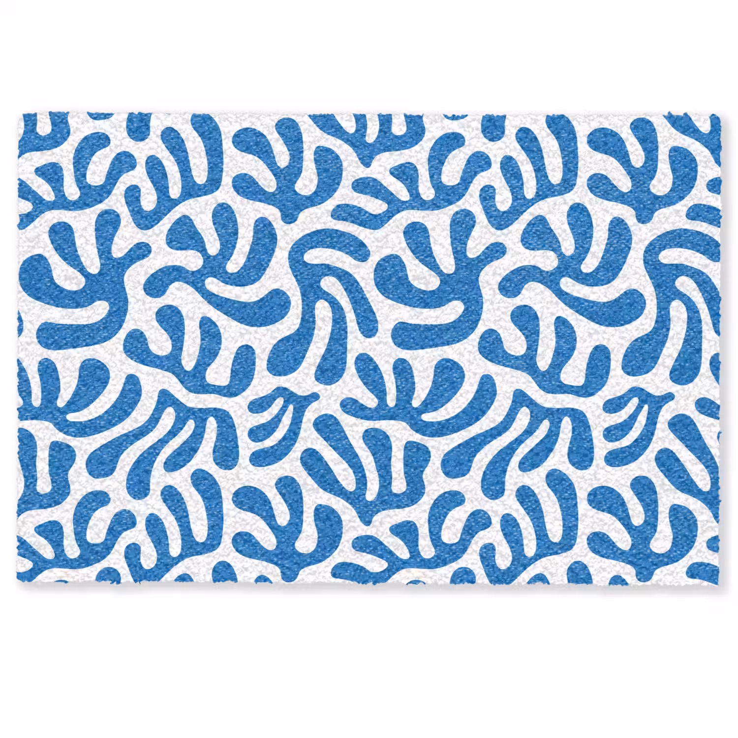 Koraal patroon - Wit - Blauw - Zomer Deurmat klein -zkaufland3d