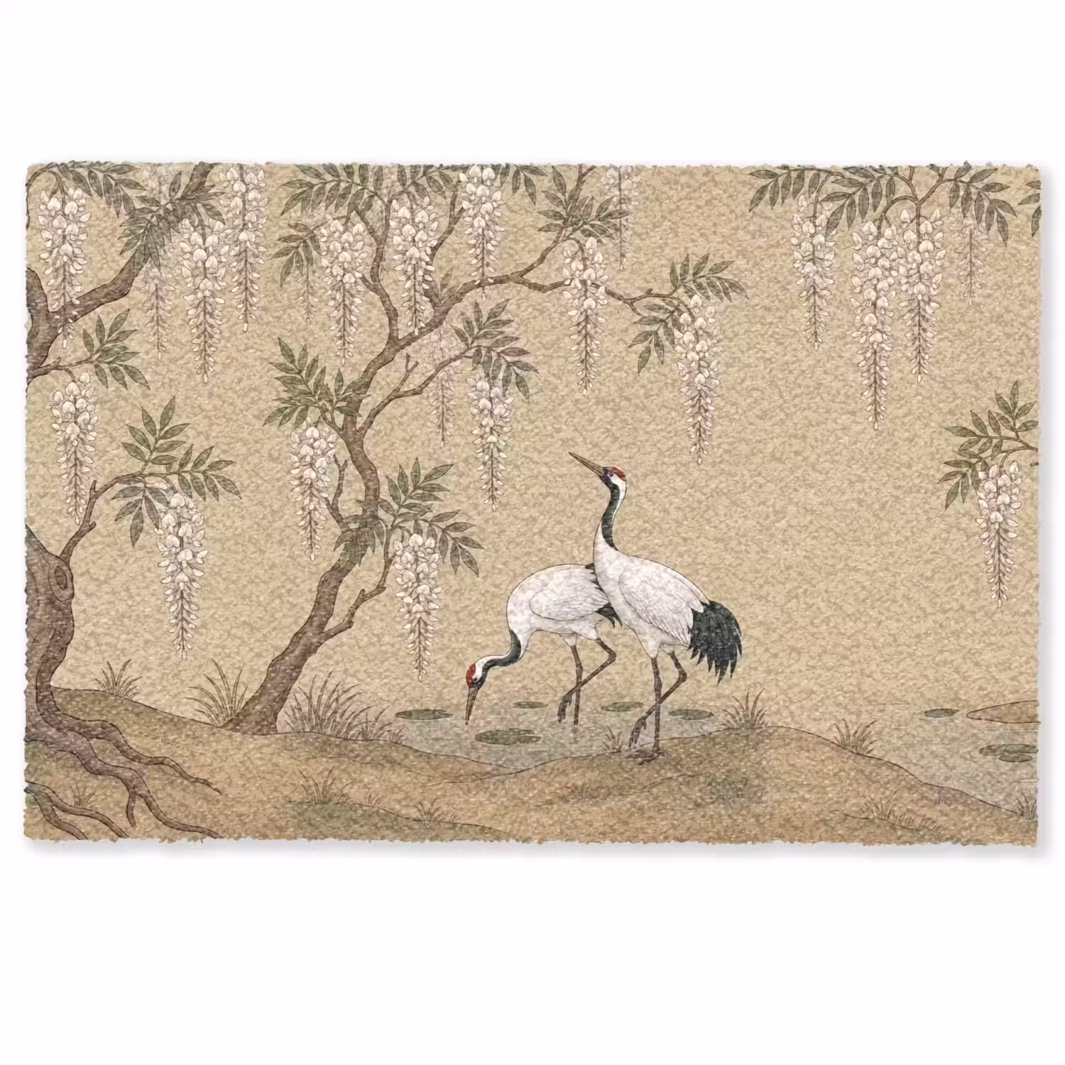 Kraanvogels - Water - Beige Deurmat klein -zkaufland3d